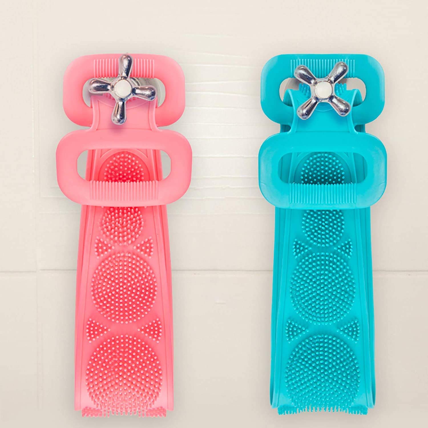 Exfoliating Silicone Body Scrubber for Men & Women - Long Handle Bath Brush Set with Soft Bristles for Deep Cleansing & Skin Renewal - Perfect for Shower, Spa & Daily Exfoliation Routine