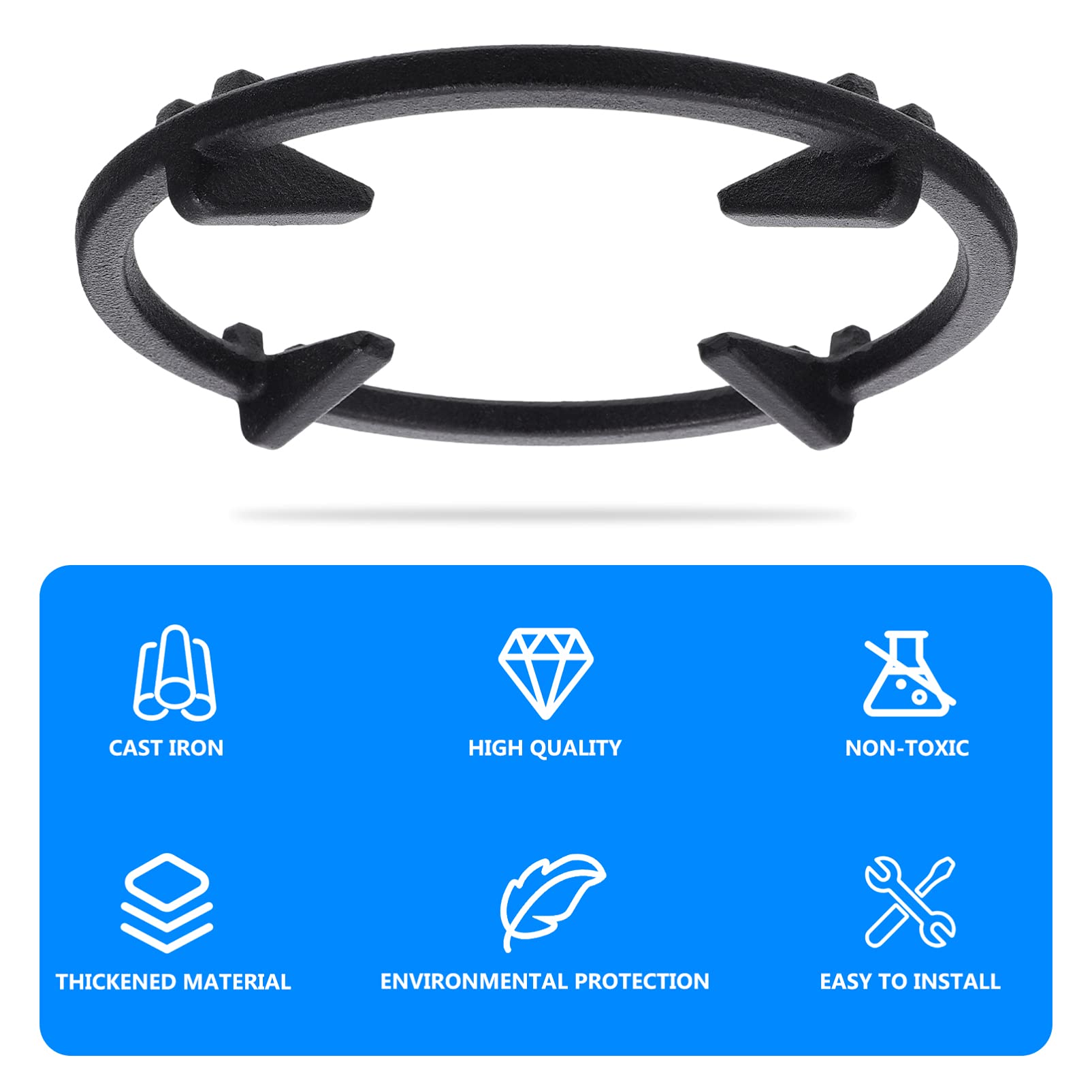 Sturdy Steel Wok Ring Holder for Gas Stove - Heavy Duty Cast Iron Cooktop Trivet, Wok Focus Ring & Griddle Accessories - Perfect for Stir Fry, Deep Frying & Asian Cooking
