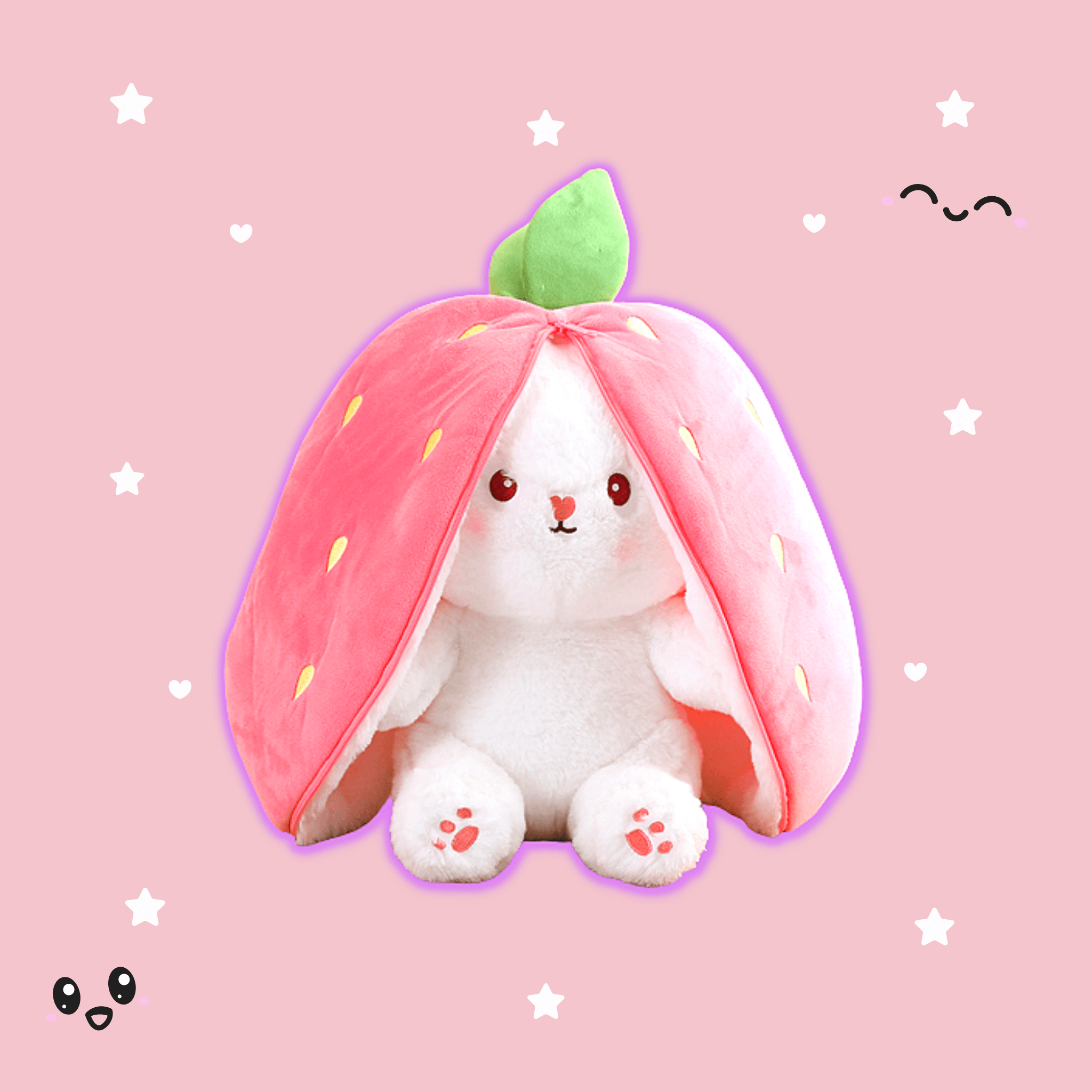 Fruity Floppy: Mini Reversible Bunny Plush Toy - Cute Stuffed Animal for Kids, Nursery Decor, Easter Gift & Travel Companion