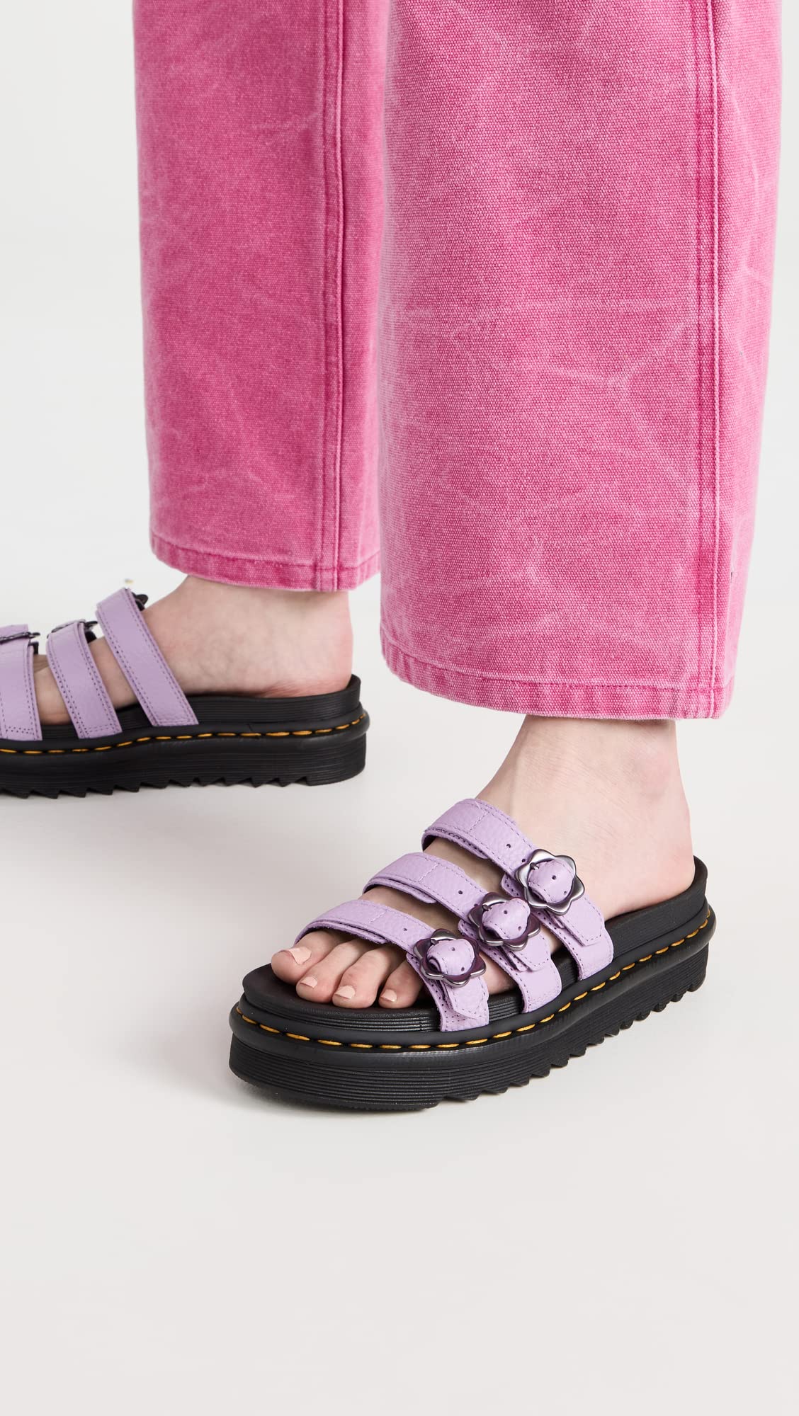 Dr. Martens Women's Blaire Slide Sandals with Floral Design - Comfortable Summer Casual Shoes for Beach, Vacation & Everyday Wear