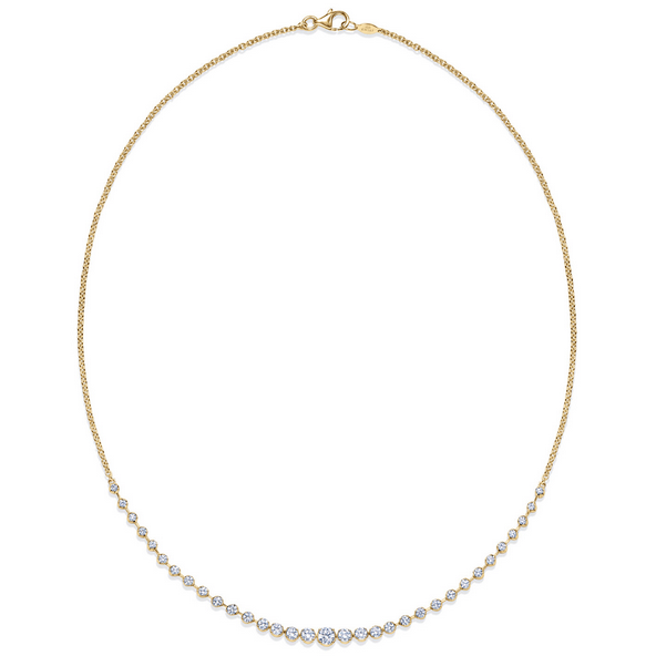 Elegant Demi Line Diamond Necklace for Women - Perfect for Weddings, Anniversaries & Special Occasions