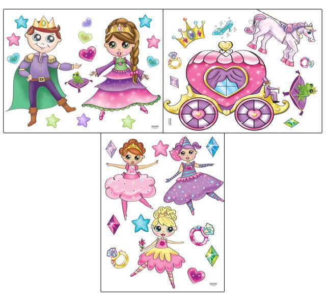 Princess Wall Stickers - Peel and Stick Removable Decals for Girls' Room Decor, Nursery, Bedroom - Perfect for Birthday Parties, DIY Home Decor