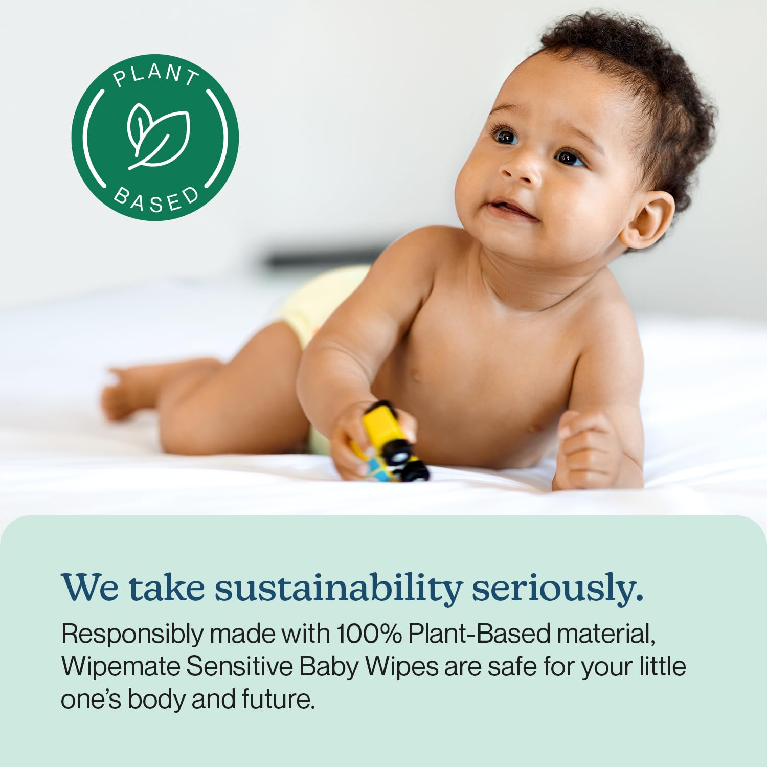 WIPEMATE Sensitive Baby Wipes - 99% Water, Plastic-Free, Plant-Based, Hypoallergenic & Unscented for Delicate Skin - 9 Flip-Top Packs (720 Count) - Perfect for Diaper Changes, On-the-Go Cleaning & Gentle Face Care