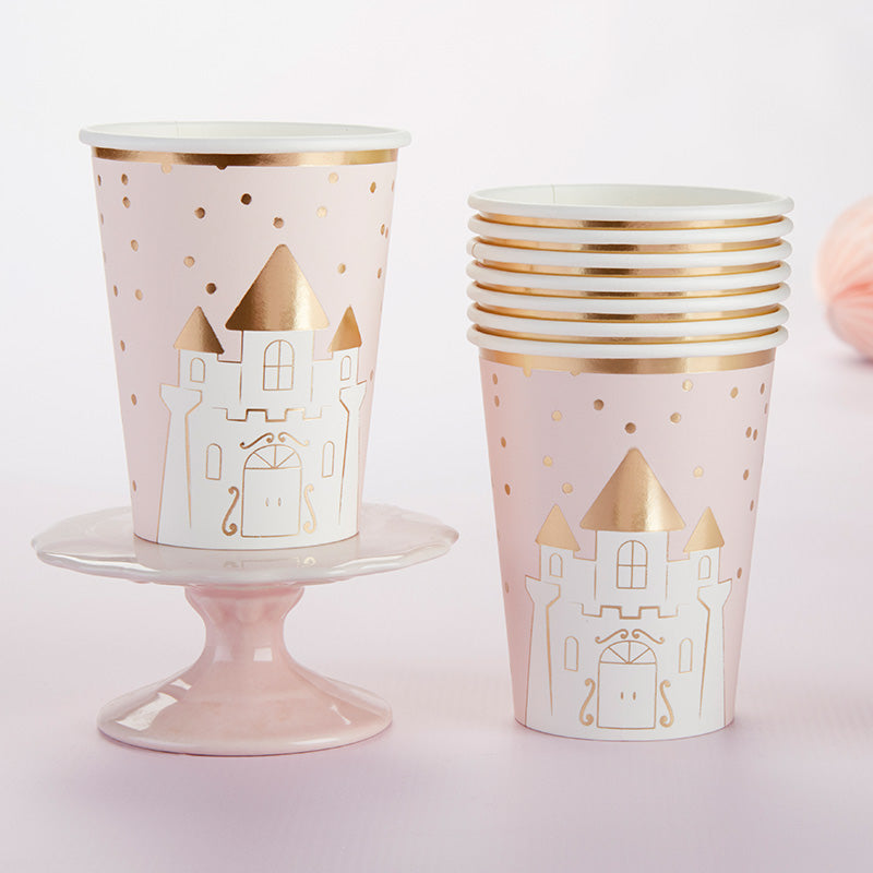 Disposable 8 oz Paper Cups for Parties - Princess Design (Set of 8) | Perfect for Birthday Celebrations, Baby Showers & Tea Parties