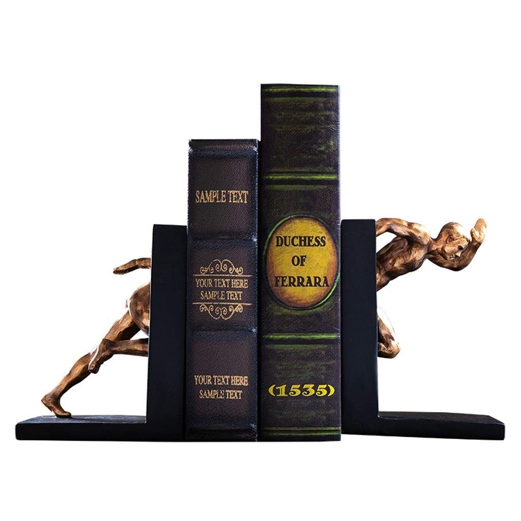 YAOLUU Creative Bookends for Office & Study - American Style Sports Character Bookshelf Decor, Heavy Duty Book Holder for Shelves - Perfect for Home, Office, and Classroom Organization