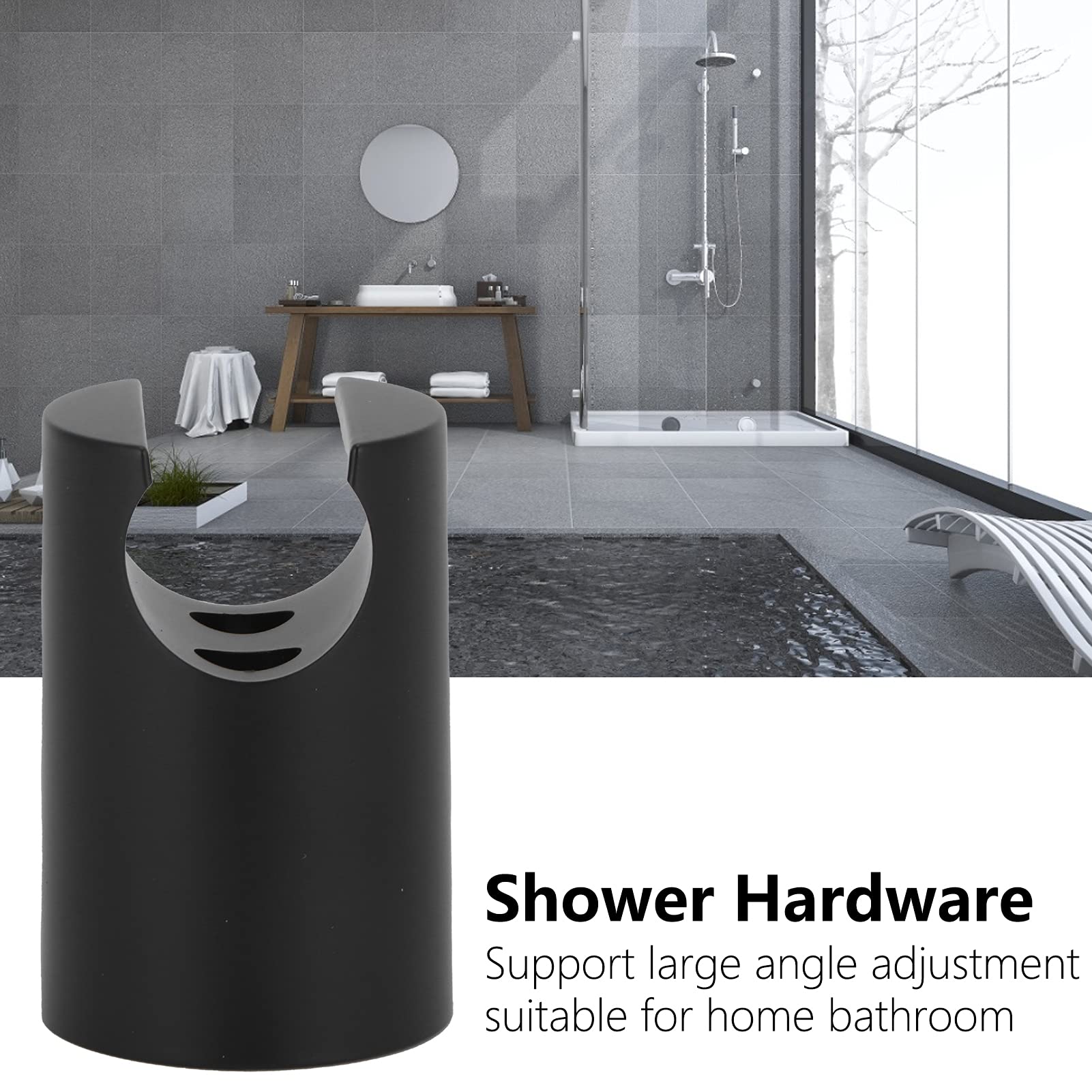 Waterproof Handheld Shower Head Holder - Adjustable Wall Mount Bracket for Bathroom, Home & Hotel Use | Durable Black Shower Accessory for Easy Bathing Experience