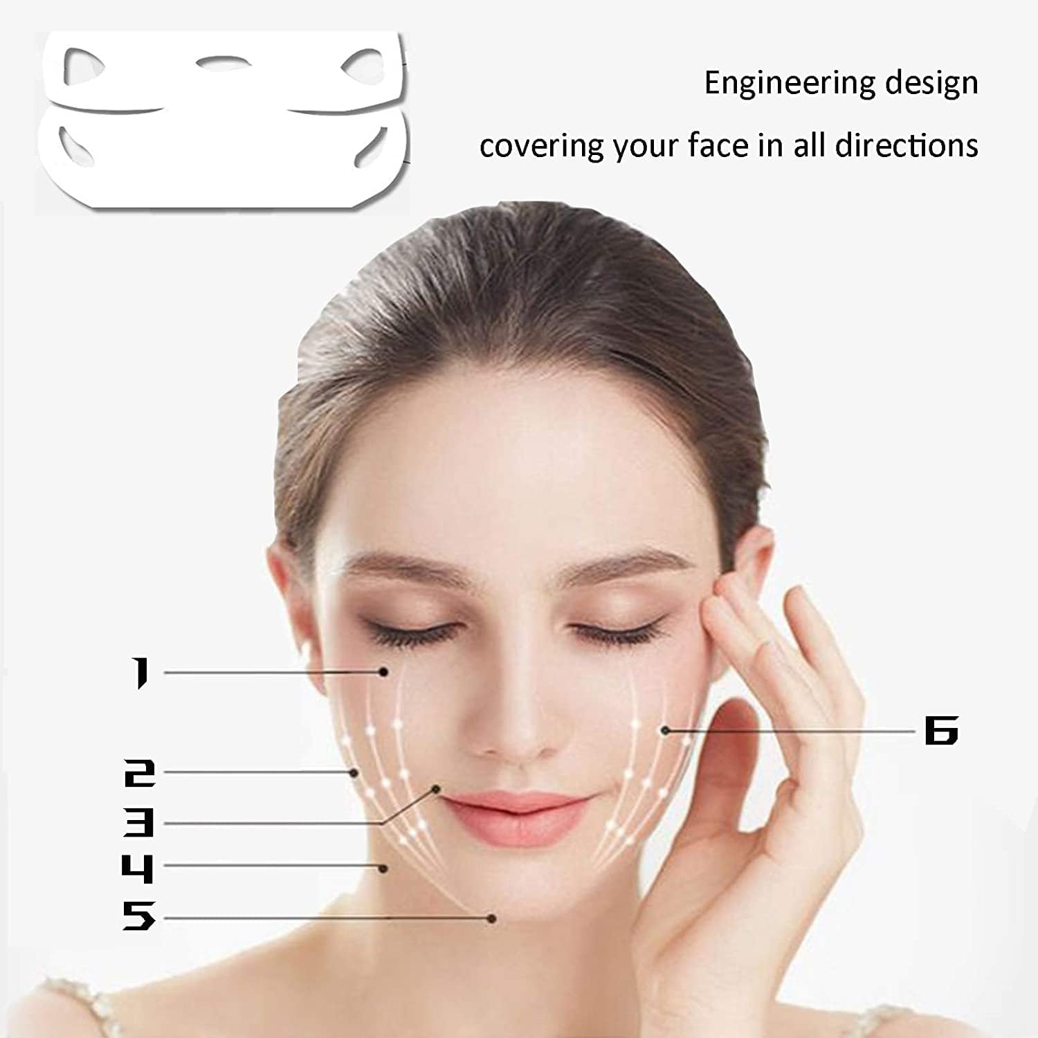 LOCANS V-Shaped Slimming Face Mask - Chin Up Patch for Firming, Tightening & Moisturizing Skin | V-Line Lifting & Double Chin Reducer for Women | Pack of 1 | Perfect for Daily Skincare & Facial Contouring Routine