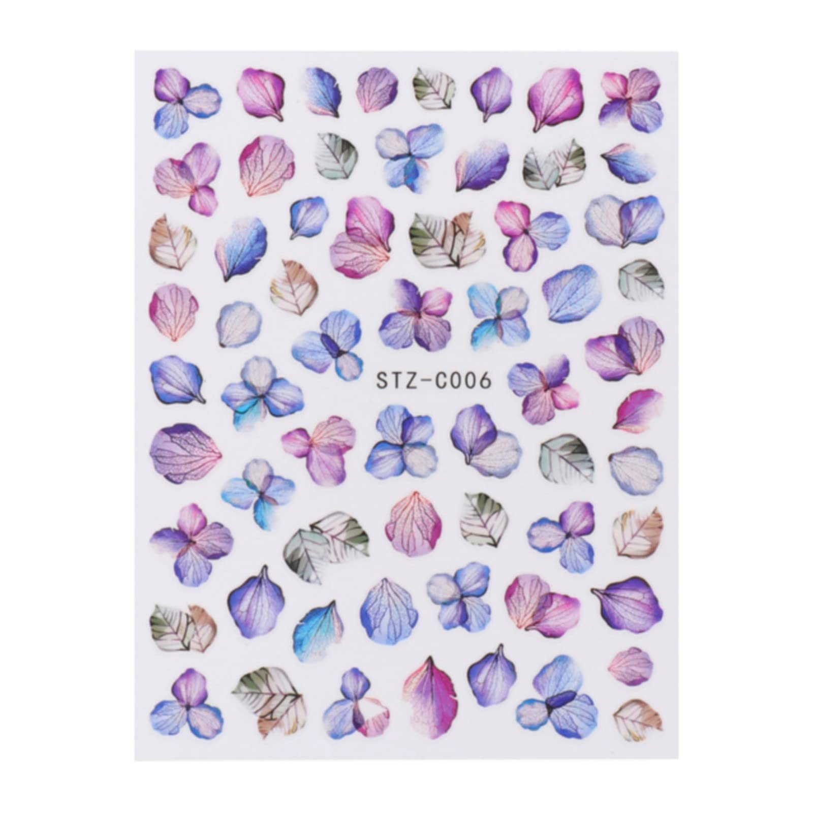 Floral Nail Stickers - Rose & Green Plant Nail Decals with Dried Flowers & Leaves | Self-Adhesive Nail Art for Coffee Shop Aesthetic & DIY Manicures