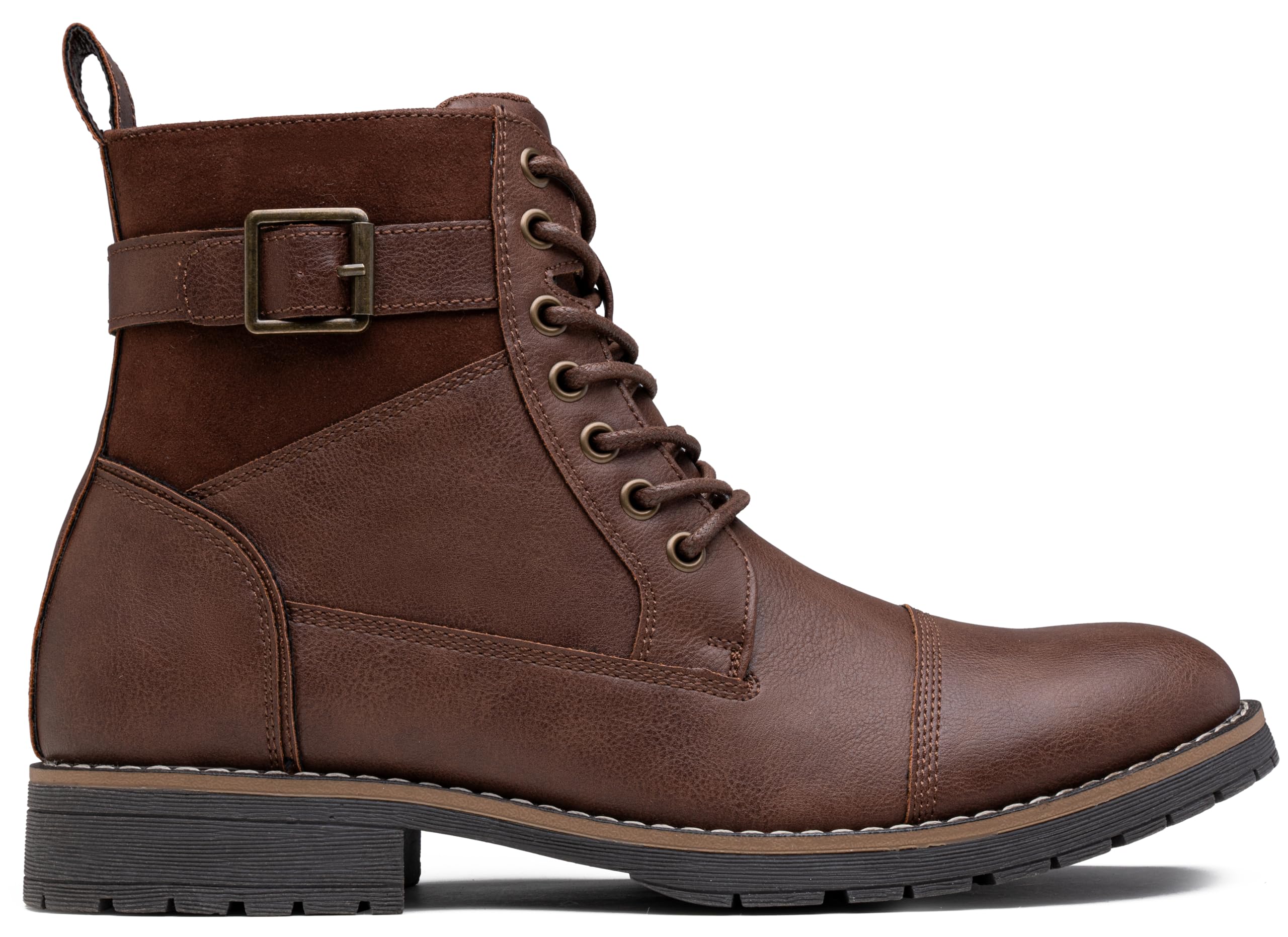 Vostey Men's Casual Motorcycle Combat Ankle Boots - Stylish Dress Boots for Everyday Wear & Outdoor Activities