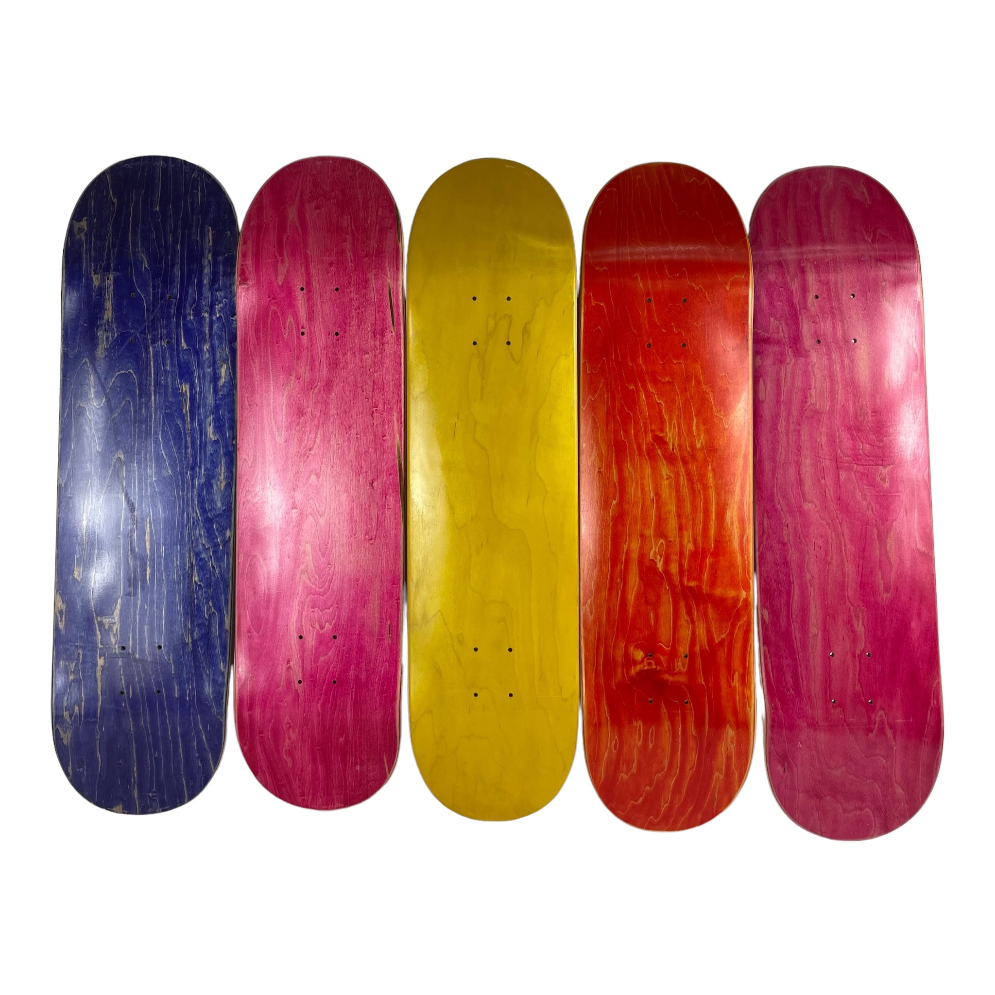 5-Pack Hardrock Blank Skateboard Decks - Top & Bottom Stains - Choose Your Size - Perfect for DIY Skateboard Customization & Street Skating
