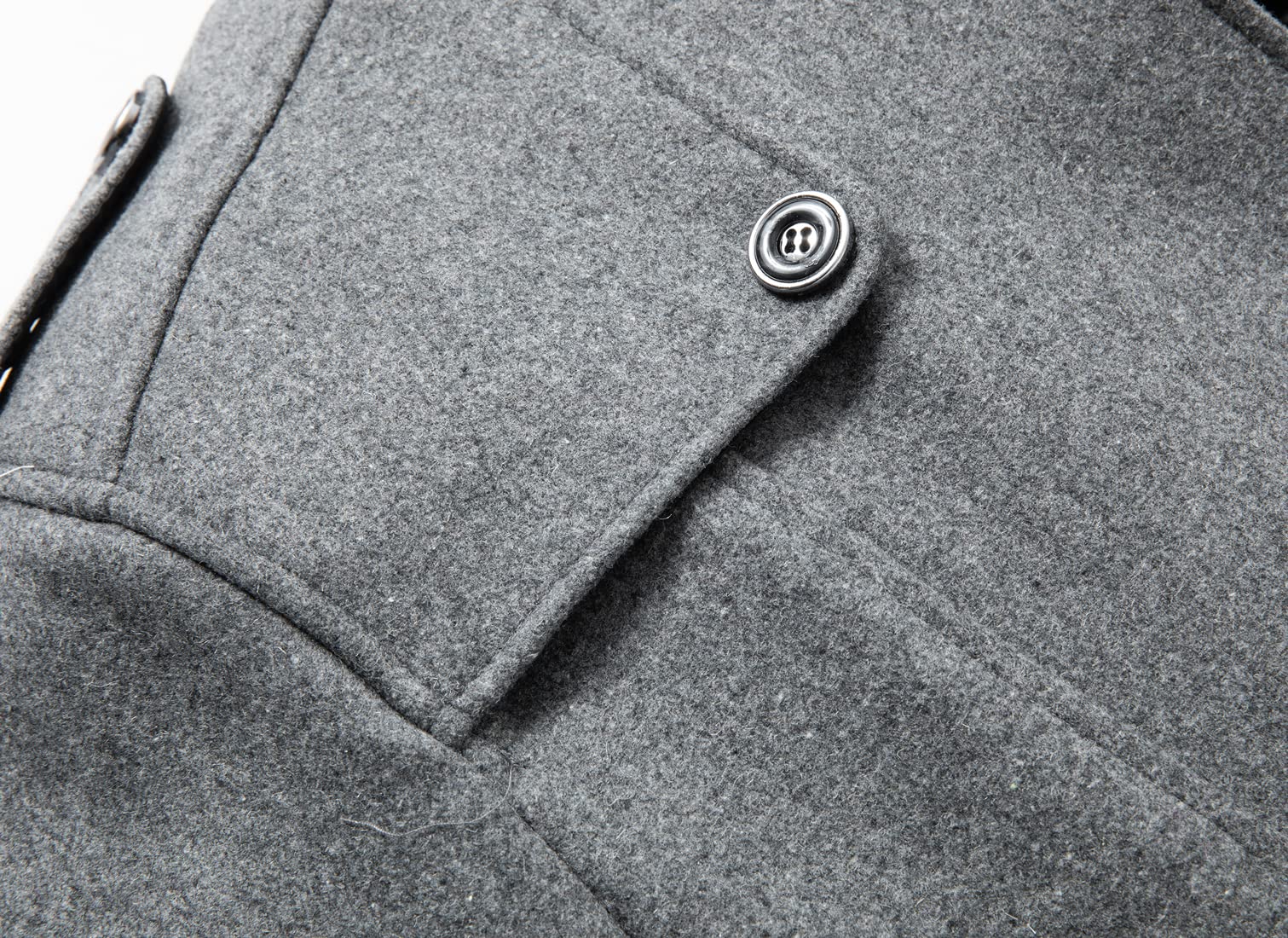 Stylish Men's Wool Blend Single Breasted Military Peacoat for Winter - Warm & Fashionable Outerwear for Casual, Office & Outdoor Activities