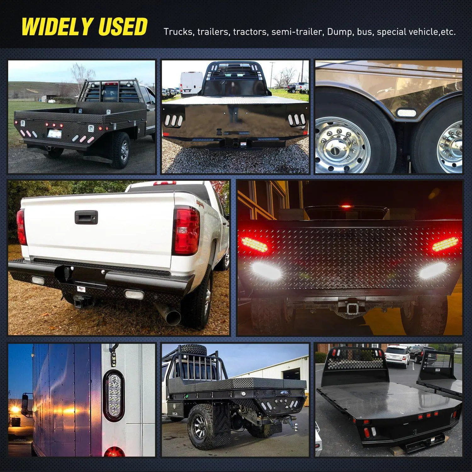 6 Inch Oval White LED Trailer Tail Lights - Waterproof & Durable (Pair) - Perfect for Semi Trucks, Trailers & RVs - Enhanced Safety for Night Driving & Bad Weather Conditions