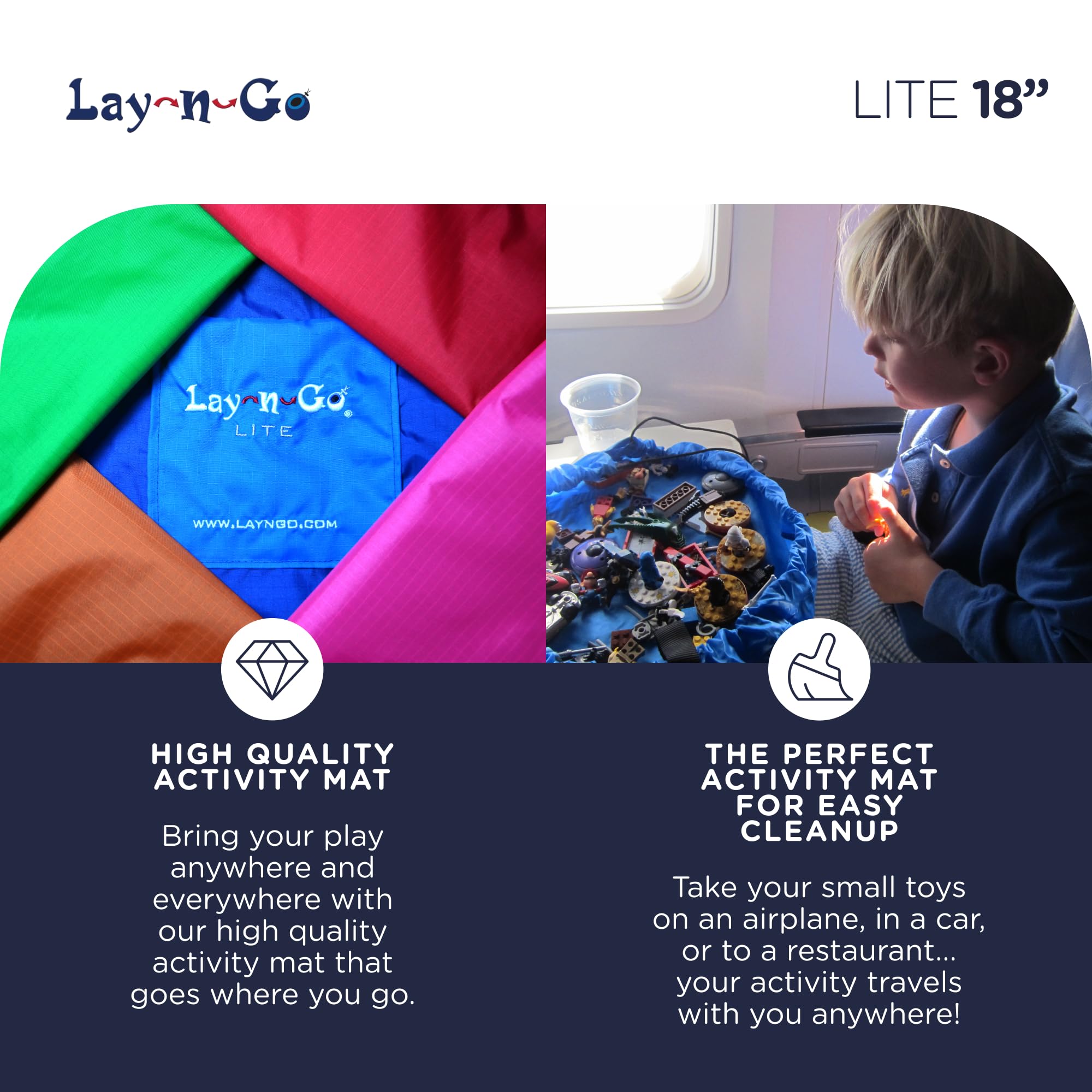 Lay-n-Go 2-in-1 Toy Organizer & Play Mat - Portable for Kids Travel & Home Play
