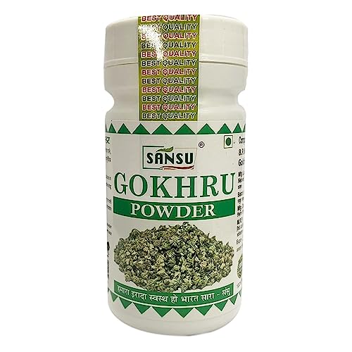 Sansu Gokhru Powder 100g (Pack of 6) - Natural Ayurvedic Supplement for Kidney & Urinary Health - Supports Men's Wellness & Vitality - Perfect for Herbal Tea & Traditional Remedies