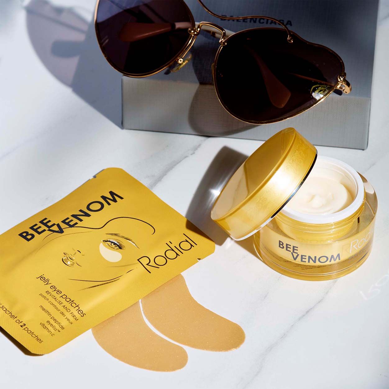 Bee Venom Jelly Eye Patches for Dark Circles & Puffiness - Soothing Under Eye Gel Mask for Wrinkles & Fine Lines - Perfect for Skincare Routine & Travel