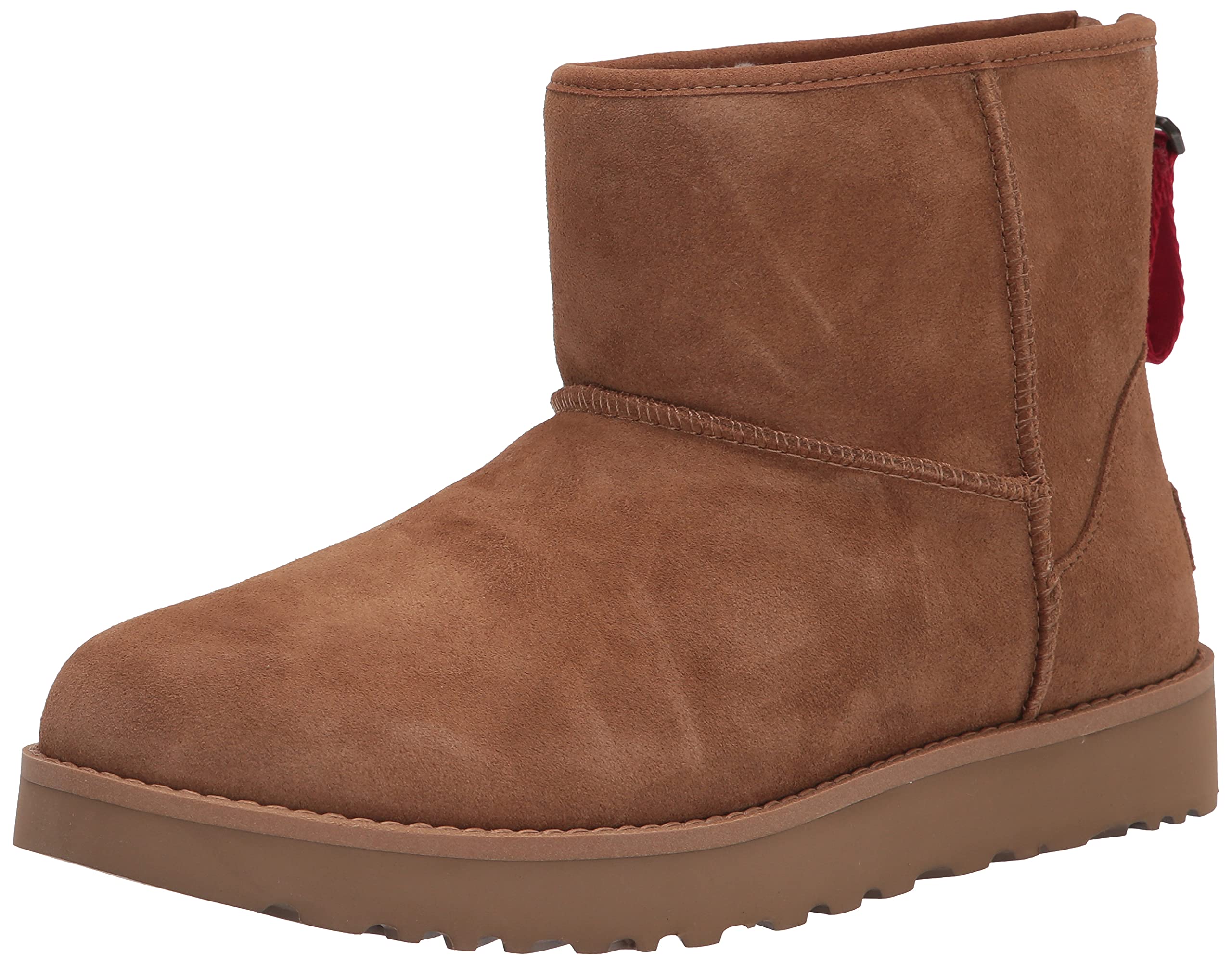 UGG Women's Classic Mini Logo Zip Fashion Boots - Waterproof Winter Snow Boots for Women, Comfortable & Warm Suede Booties with Zipper - Perfect for Cold Weather, Snow Days & Casual Outfits