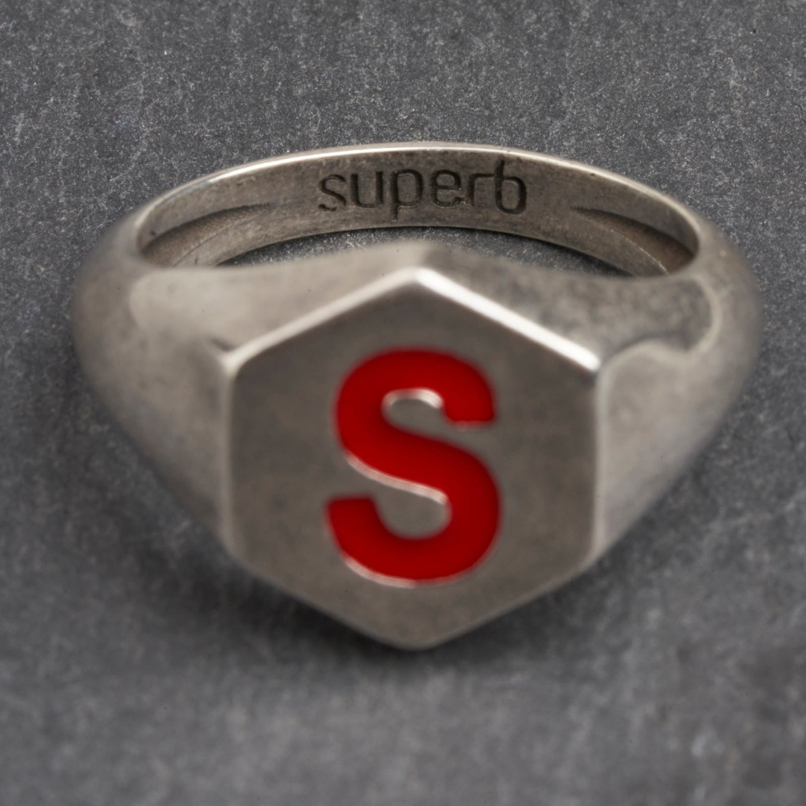 Hexagon Red Silver Ring for Women - Elegant Geometric Jewelry Gift for Birthday, Anniversary & Special Occasions