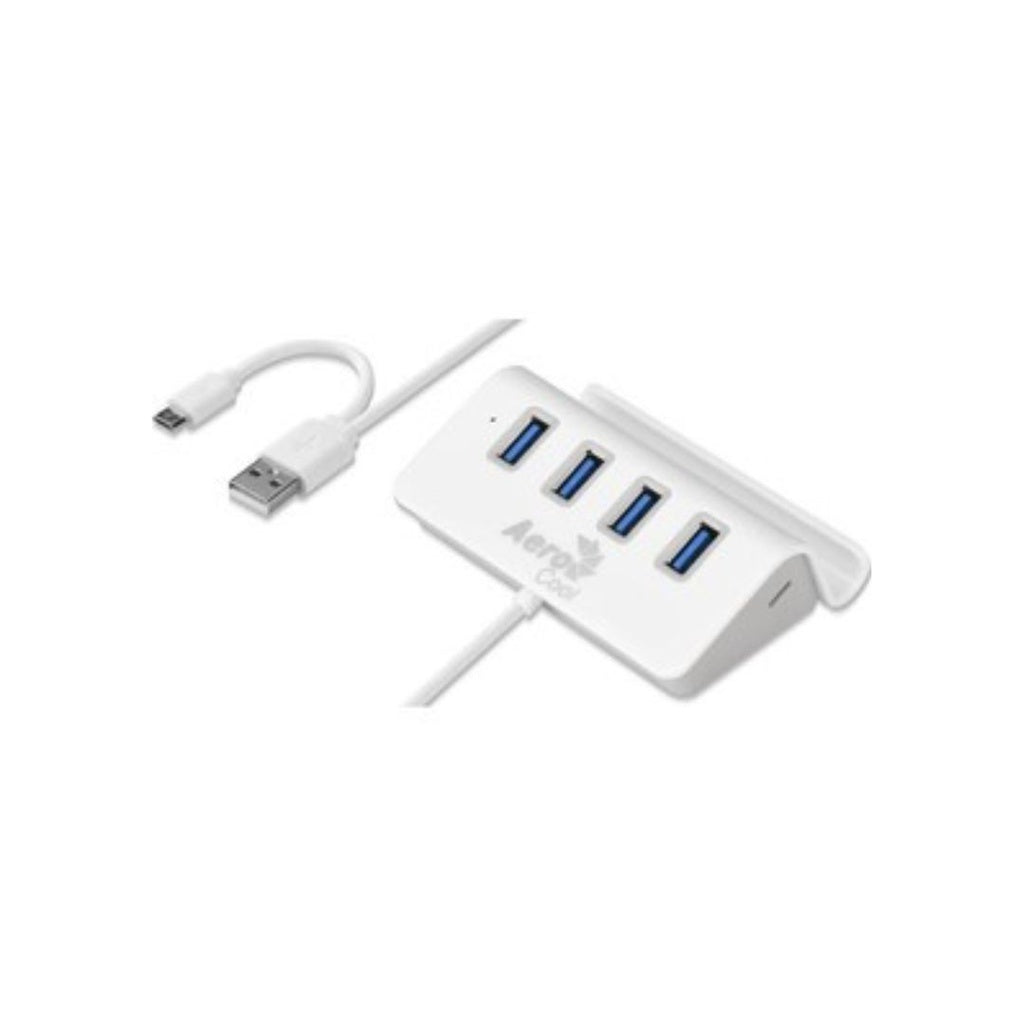AeroCool Essential Phone Holder & Charger with 4 USB Ports - Perfect for Home, Office, and Car Use