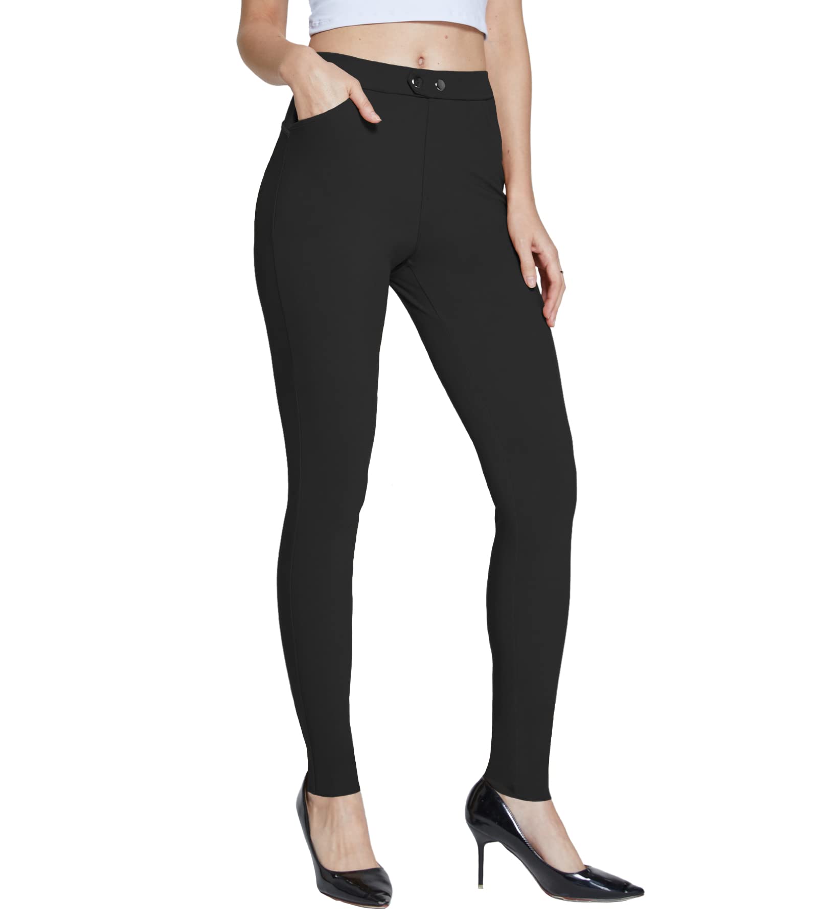ChinFun Women's Stretchy Pull-On Jeggings - Skinny Work Pants for Business Casual & Office Wear - Comfortable Stretch Dress Pants for Women (Perfect for Work, Meetings & Professional Occasions)