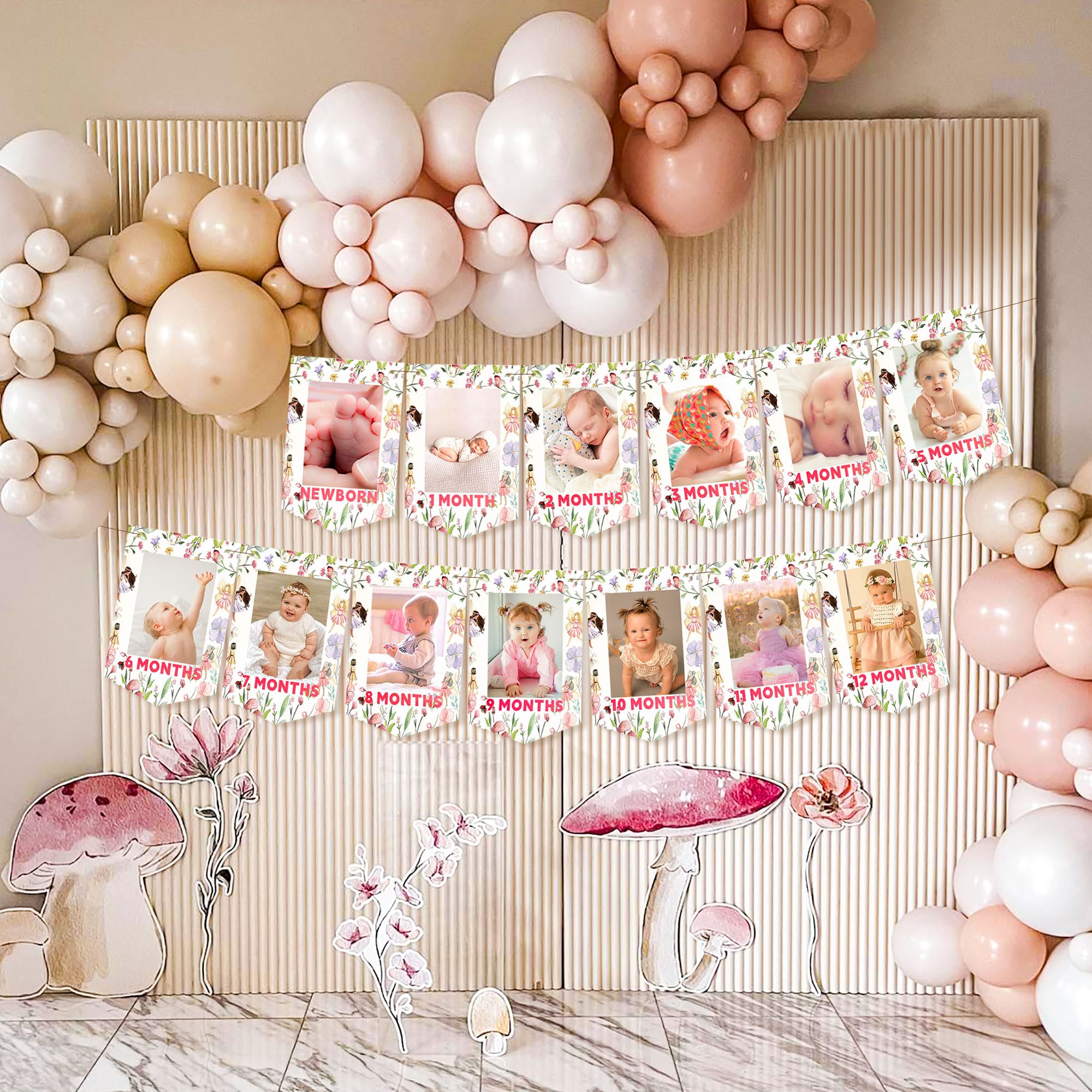 JeVenis Fairy First Birthday Decorations Set - My Fairy 1st Birthday Party Decor with High Chair Banner & Photo Backdrop - Perfect for Fairy-Themed Birthday Parties, Baby Showers & Special Celebrations