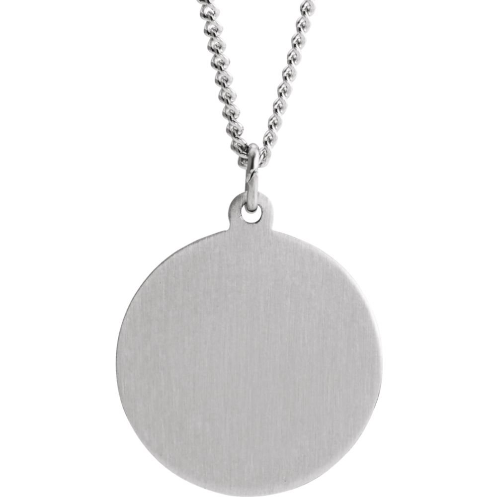 925 Sterling Silver 18mm Polished Round Jesus Medal Necklace - Sacred Heart Religious Pendant with 18 Inch Chain for Women & Men | Faith Jewelry for Daily Wear, Gifts & Special Occasions