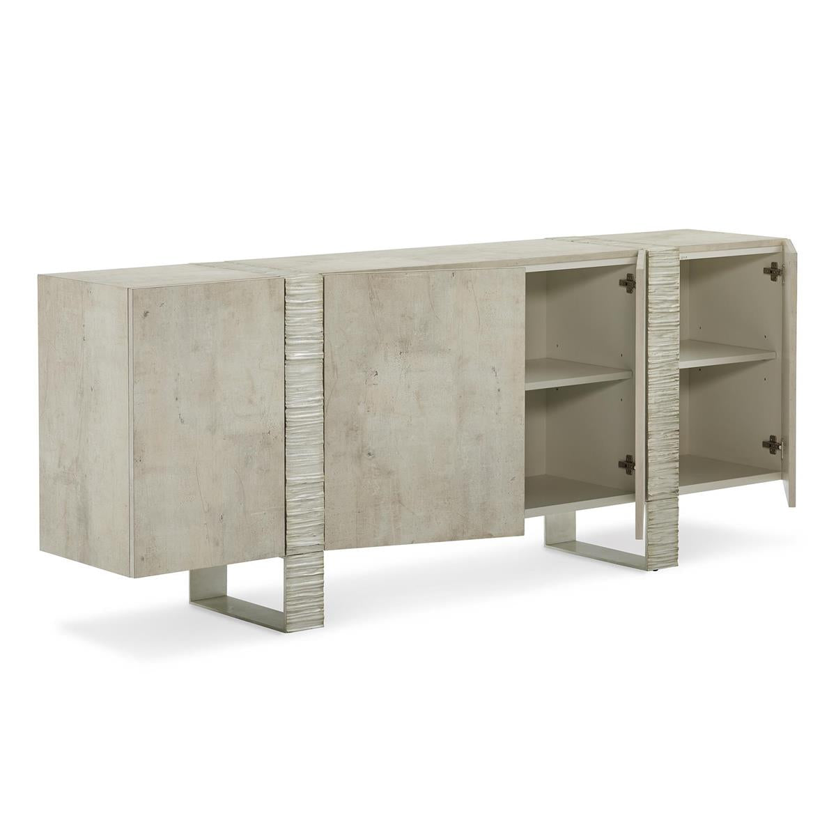 Aether Four Door Sideboard - Modern Wood Buffet Cabinet for Dining Room, Living Room Storage & Organization | Perfect for Home Decor, Entertaining & Displaying China