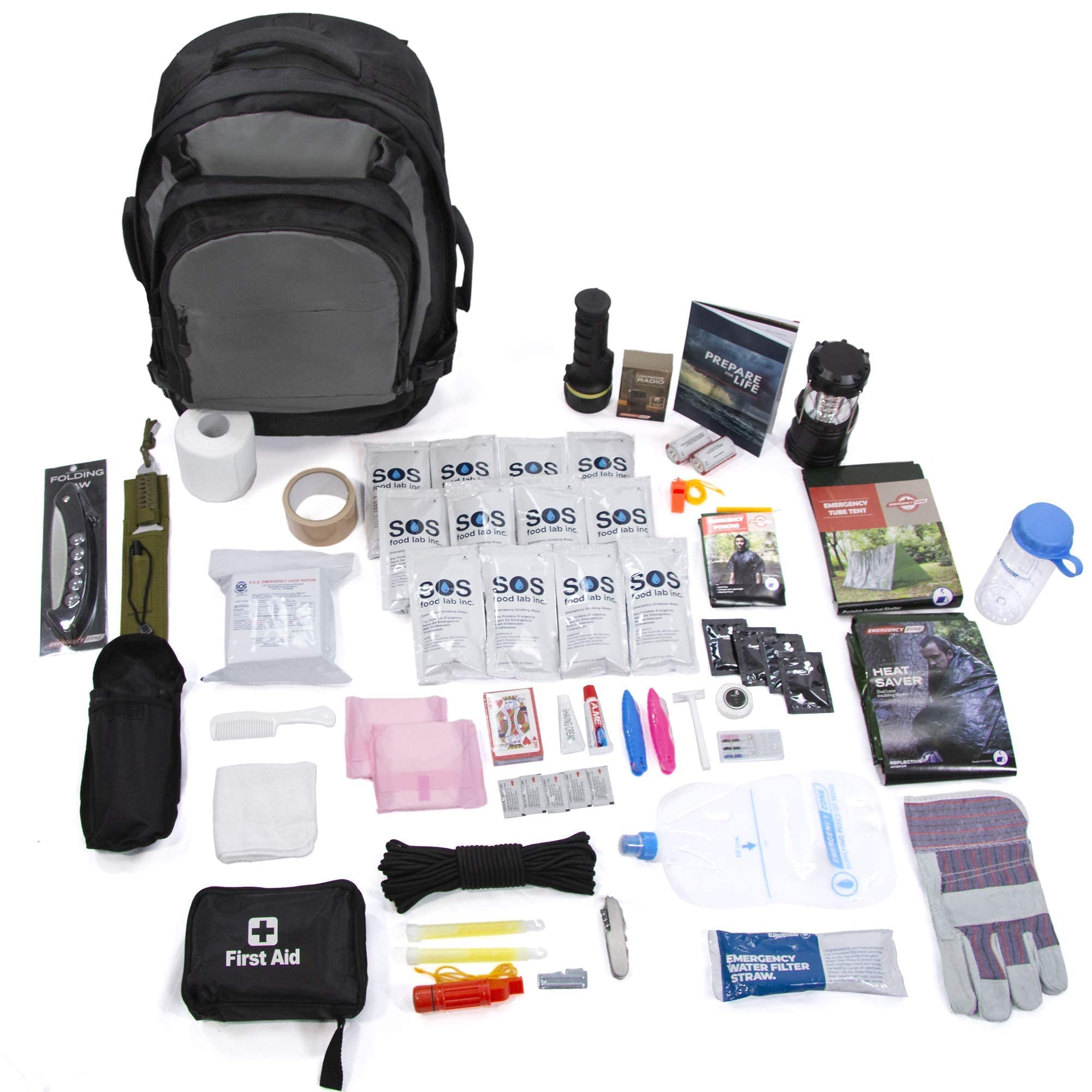 1 Person Bug Out Bag Survival Kit - Premium Emergency Supplies for Outdoor Adventures, Camping & Hiking by Emergency Zone