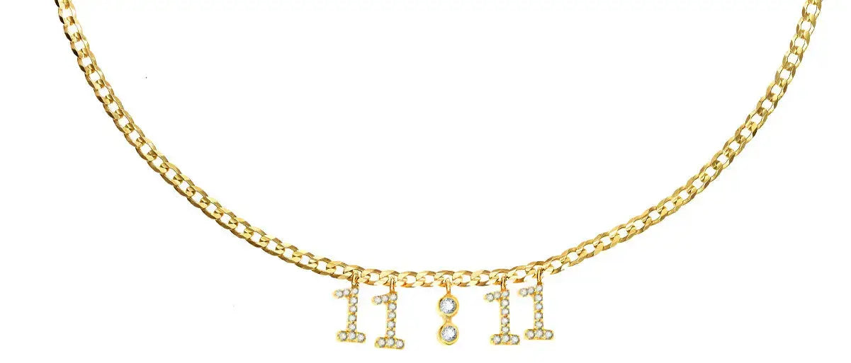 11:11 Cuban Chain Gold Choker Necklace for Women - 14K Gold Plated Trendy Layering Necklace, Perfect Gift for Birthday, Anniversary & Valentine's Day - Ideal for Everyday Wear, Parties & Special Occasions