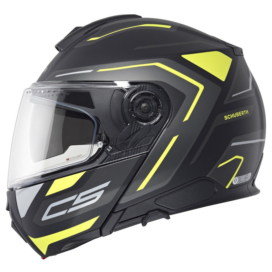 Schuberth C5 Omega Yellow Motorcycle Helmet - Lightweight & DOT Certified for Safe Riding - Perfect for Street Bikes, Cruisers & Commuting