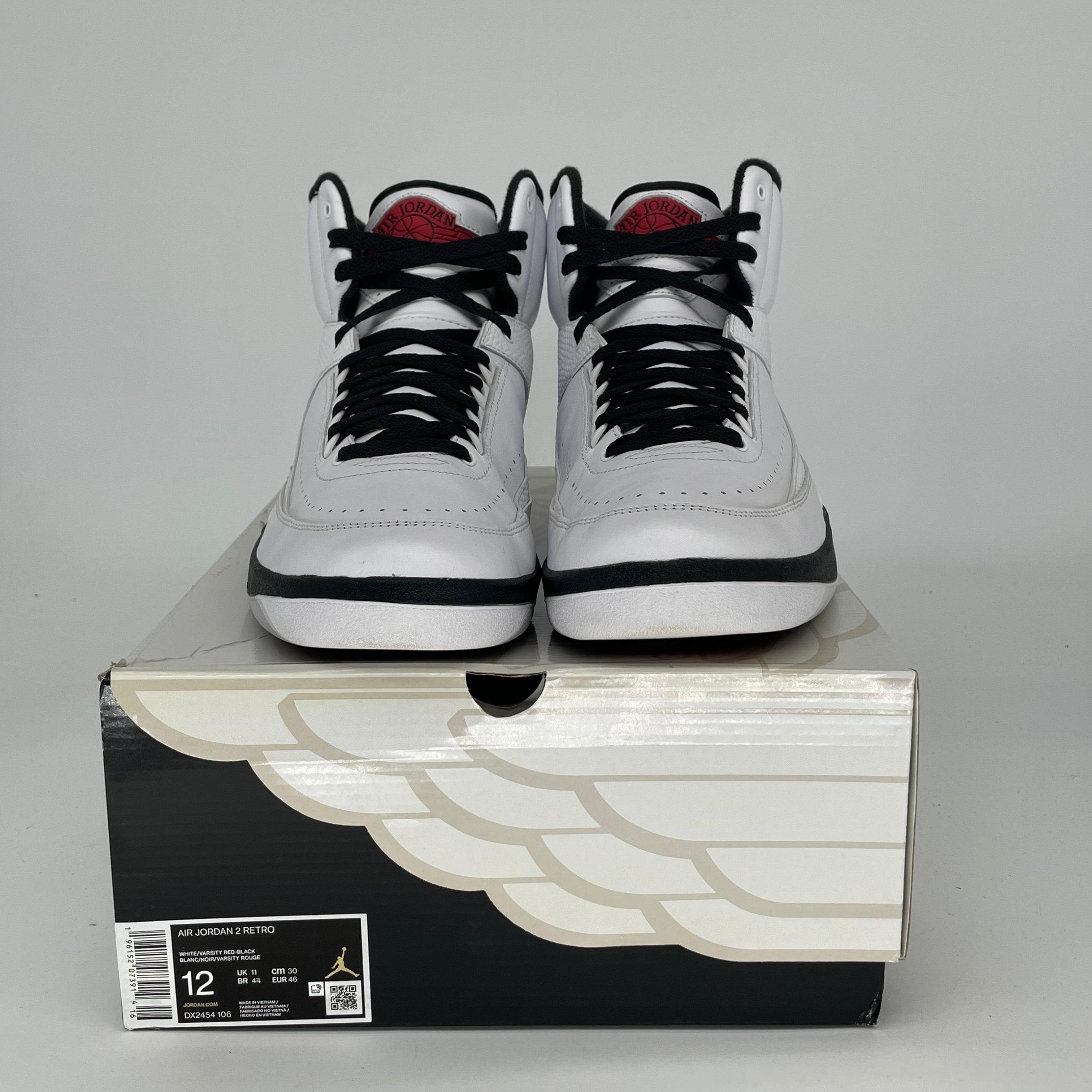 Original Air Jordan 2 Retro Chicago Men's Basketball Shoes Size 12 DX2454-106 - Authentic Retro Sneakers for Streetwear & Basketball Games