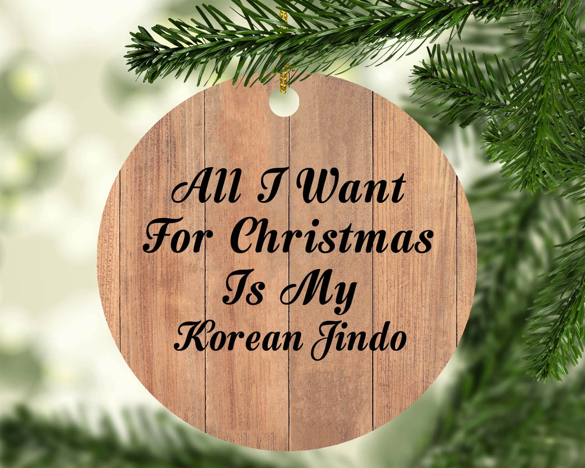 Korean Jindo Christmas Tree Ornament - Gift for Holidays & Birthdays