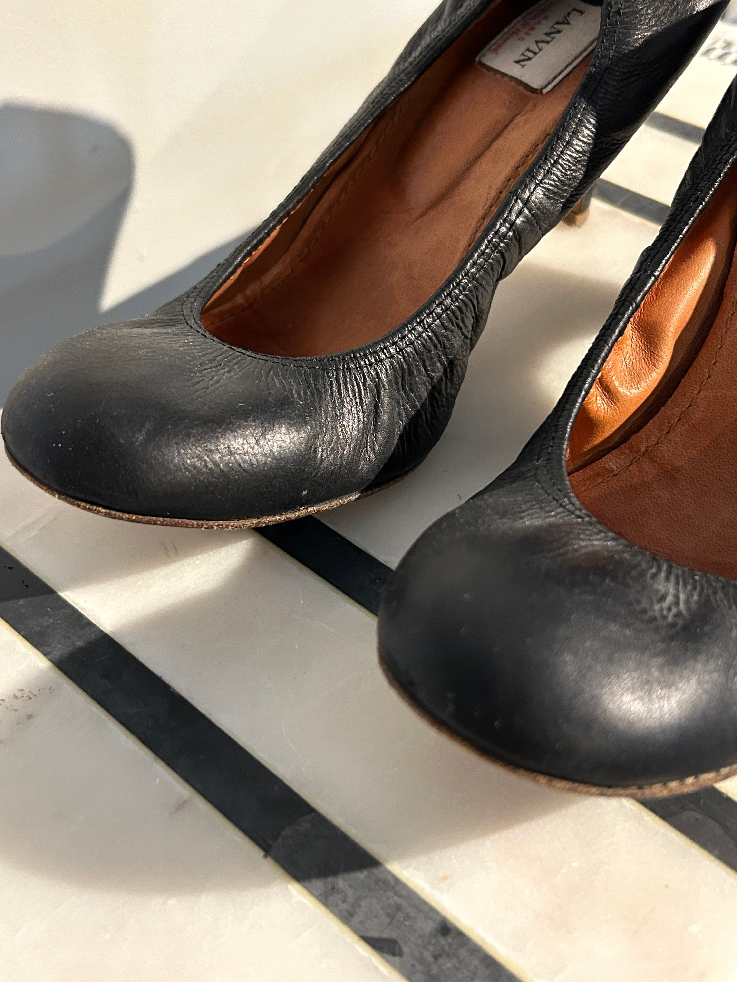 Lanvin Women's Leather Pumps Size 8.5 - Elegant Pointed Toe High Heel Shoes for Office, Party & Special Occasions