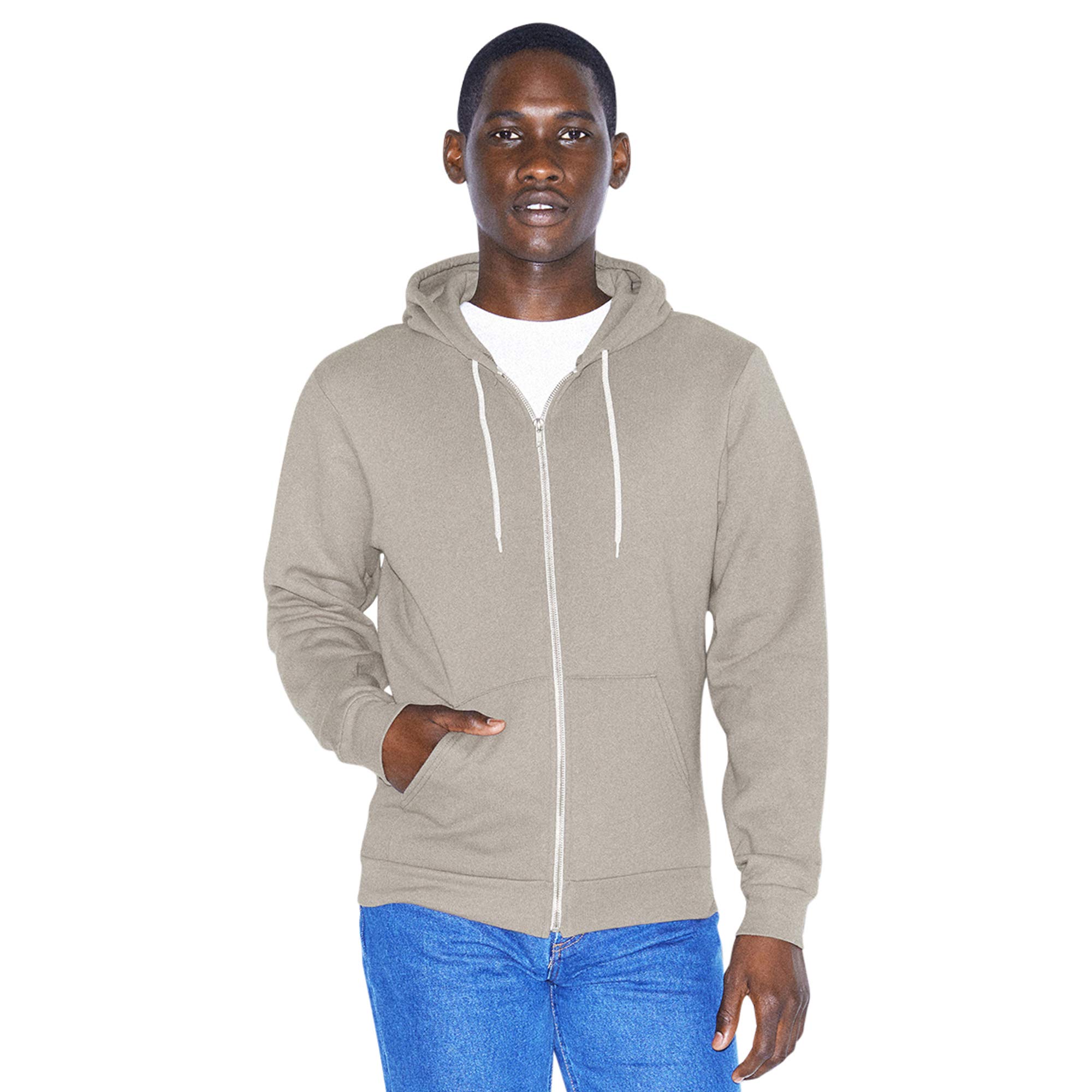 American Apparel Men's Flex Fleece Long Sleeve Zip Hoodie - Soft & Comfortable Pullover for Casual Wear, Gym & Outdoor Activities