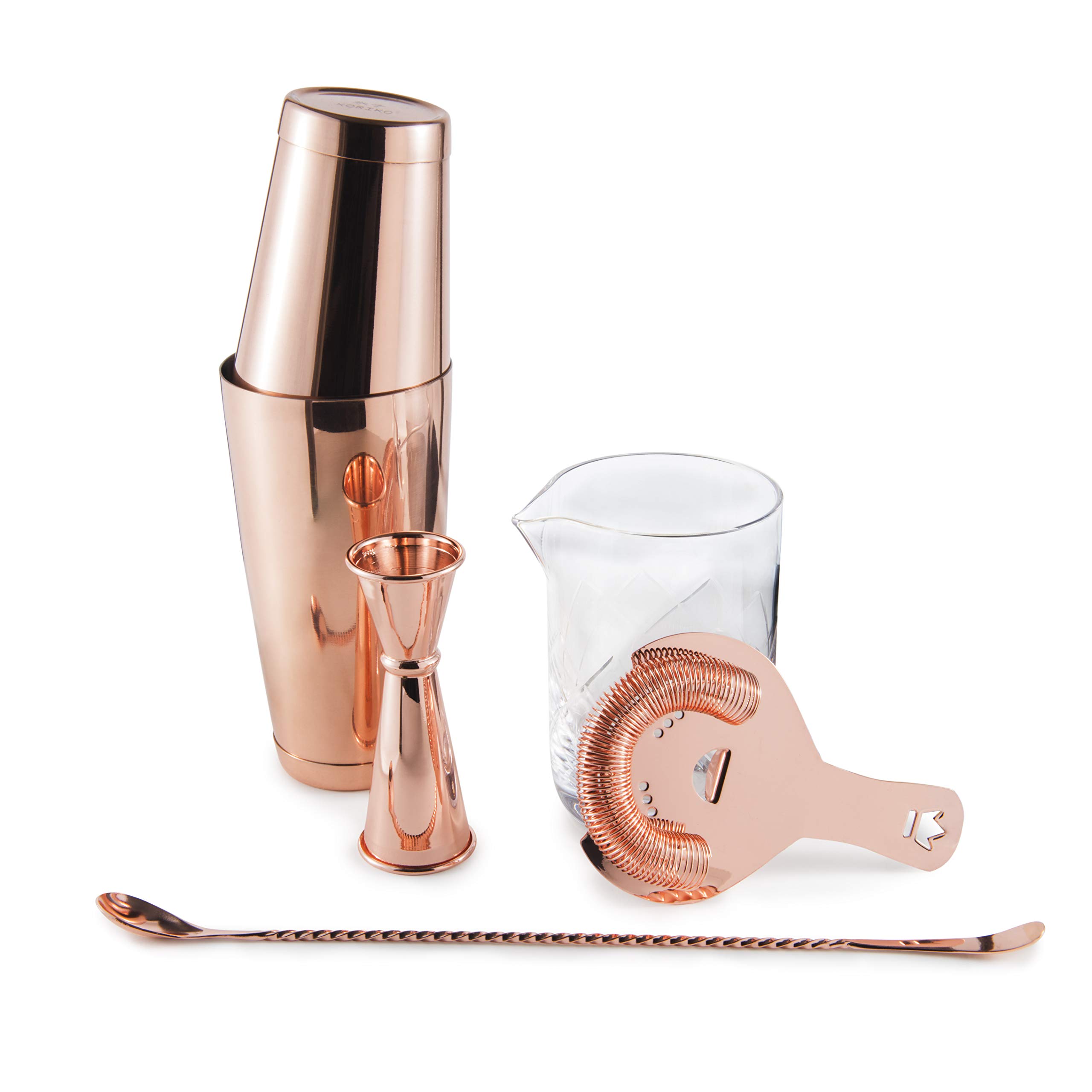 Premium Cocktail Kingdom® Essential Bar Set - Copper-Plated Mixing Kit for Home Bartending & Professional Cocktail Making | Perfect for Home Bars, Parties & Mixology Enthusiasts