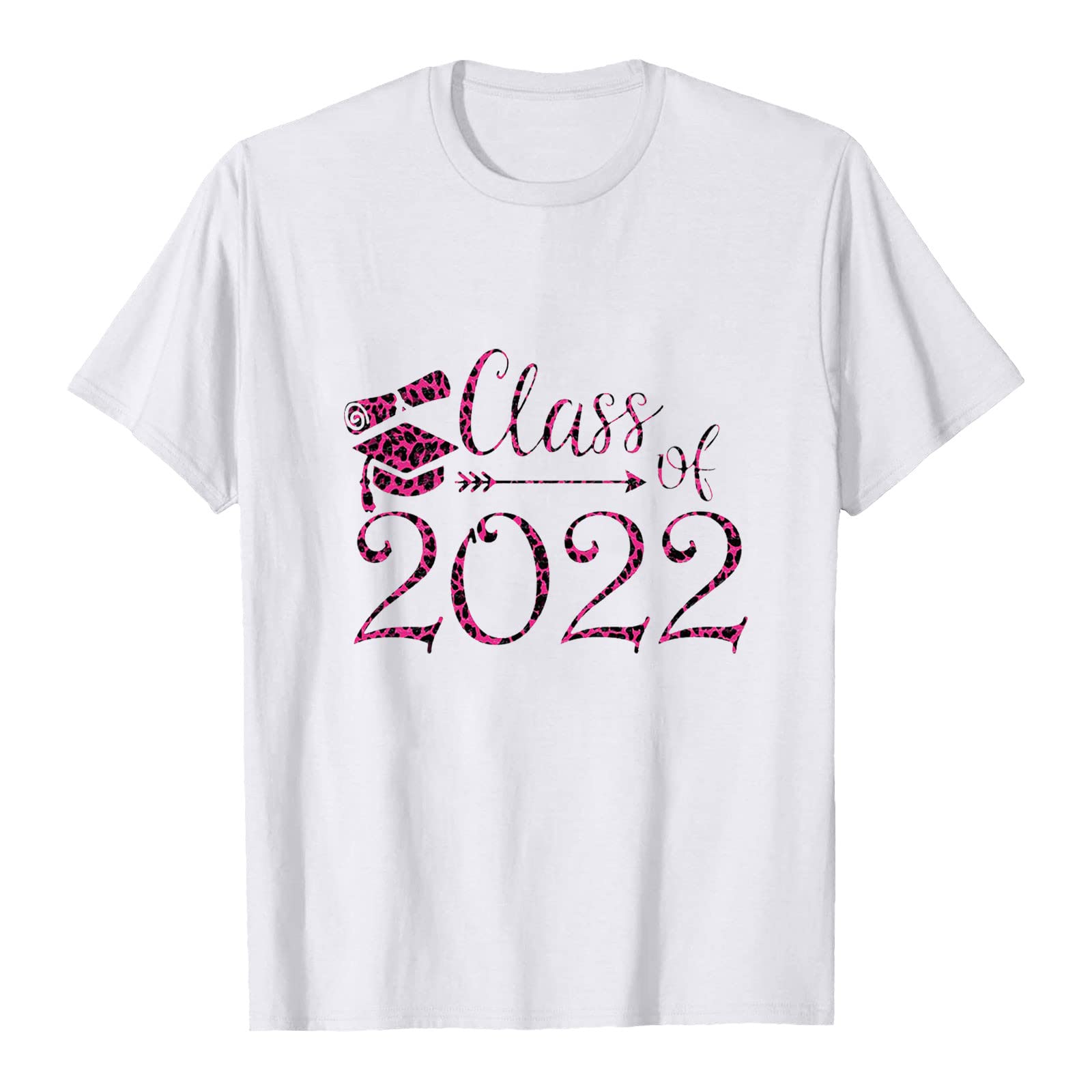 2022 Women's Short Sleeve Graduation T-Shirt - Summer Casual Printed Blouse & Loose Tunic Top for College Celebrations, Parties & Everyday Wear