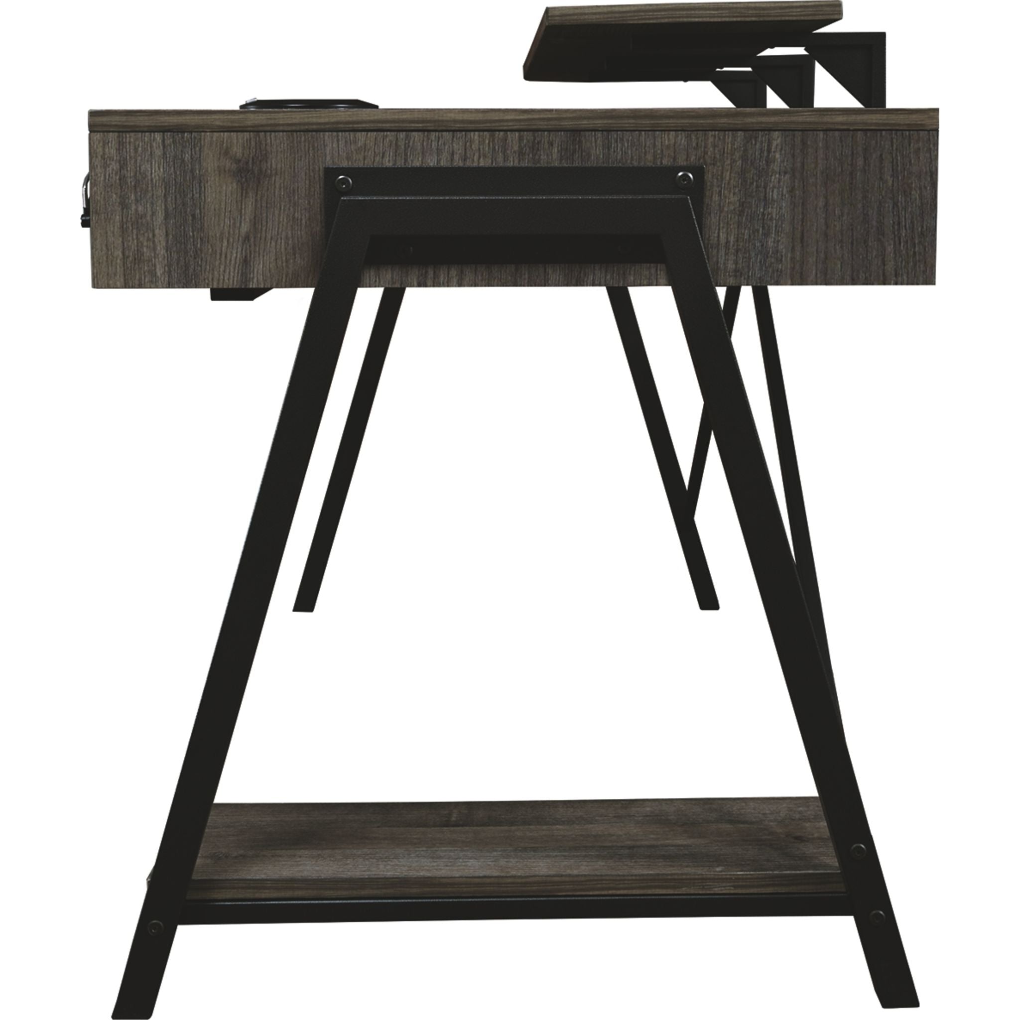 Barolli Gaming Desk - Gunmetal Finish, Ergonomic Design for PC & Console Gamers - Perfect for Home Office & Streaming Setup