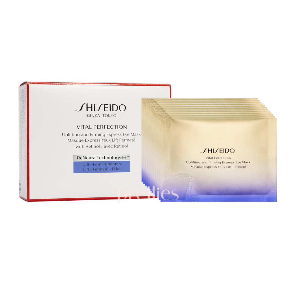 Shiseido Vital Perfection Uplifting & Firming Express Eye Mask - 12 Pairs - Anti-Aging & Wrinkle Treatment for Dark Circles & Puffiness - Perfect for Travel & Nighttime Skincare Routine