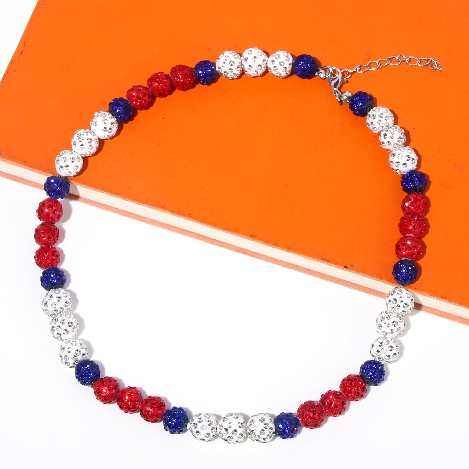 Sparkling Rhinestone Baseball Bead Necklace - Bling Ice Collection Baseball Chain Jewelry for Women & Men - Perfect Gift for Baseball Fans, Sports Lovers - Great for Games, Parties & Everyday Wear