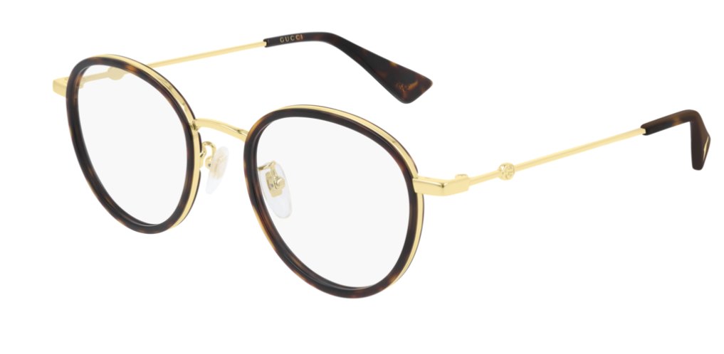 Gucci GG 0608OK 003 Havana/Gold Round Unisex Eyeglasses - Stylish Designer Frames for Men & Women - Perfect for Everyday Wear, Office & Fashion Outfits