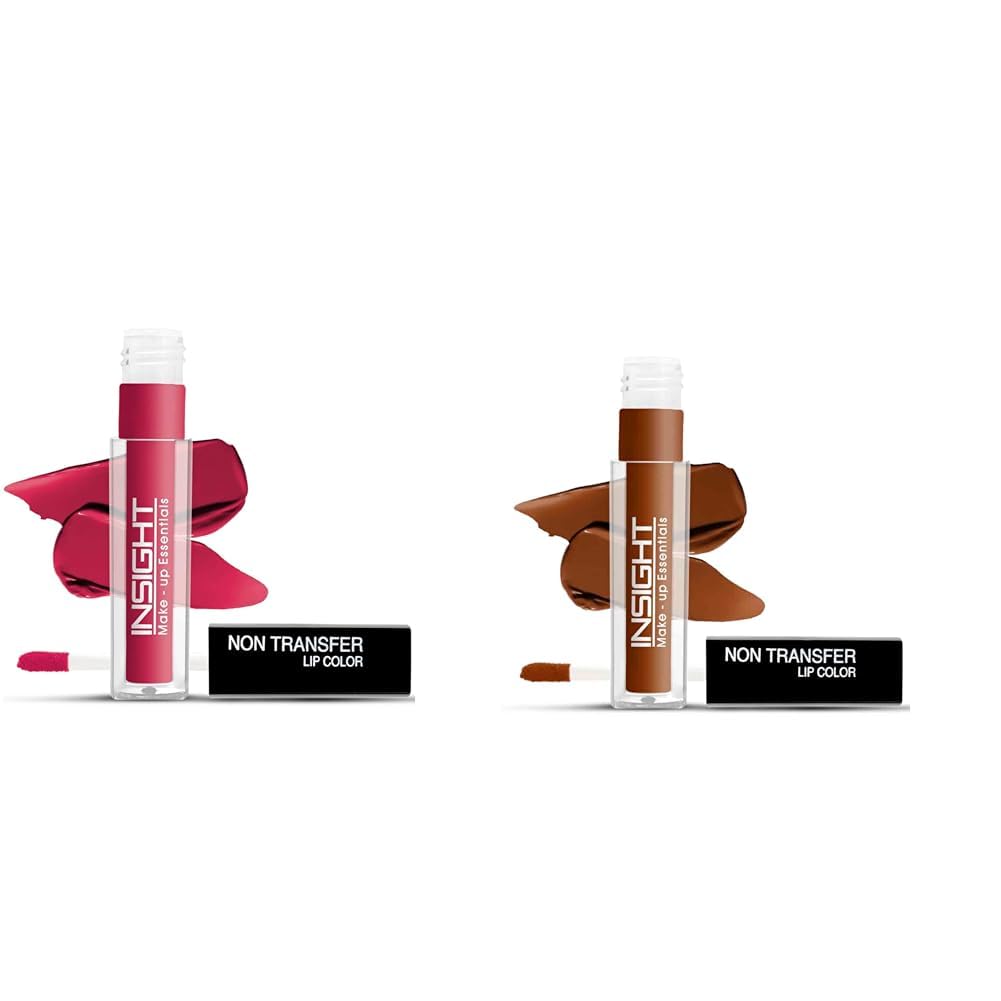 INSIGHT Non-Transfer Matte Lipstick Duo - 4ml (14 Sugar Plum & 01 Joyful) | Long-Lasting, Smudge-Proof Lip Color for Everyday Wear & Special Occasions