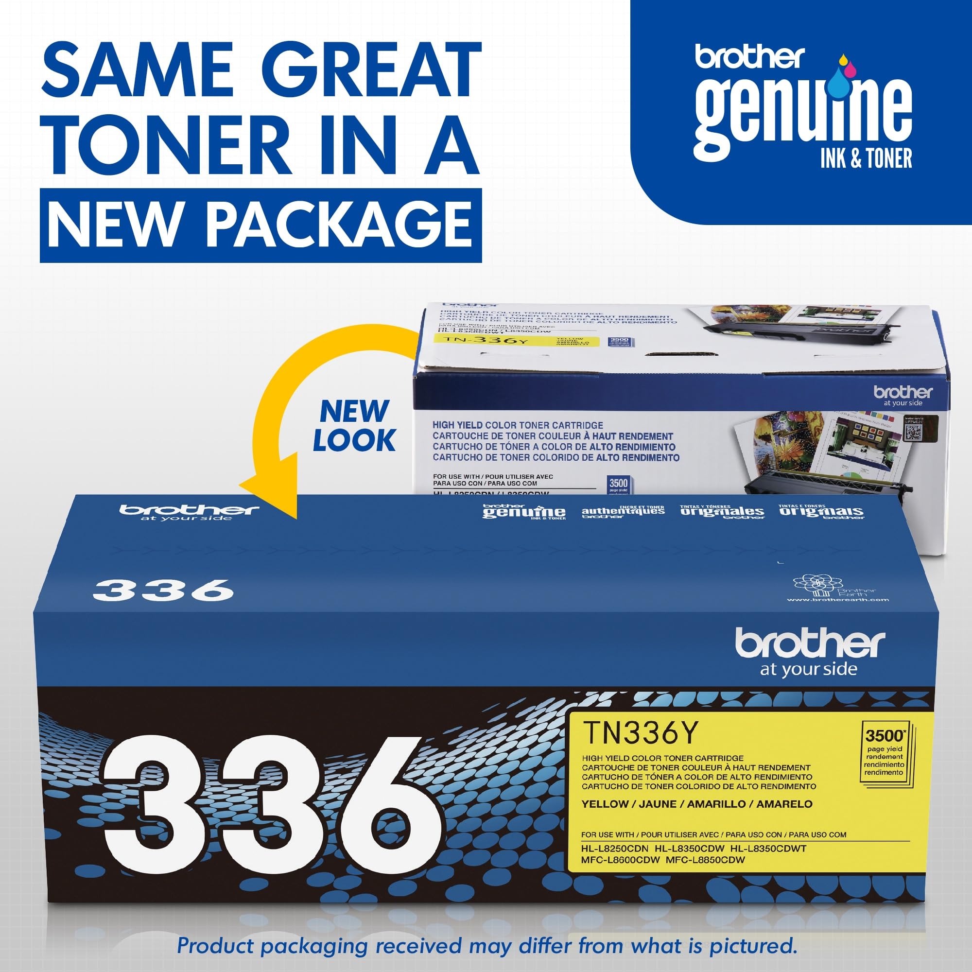 Brother TN336Y Yellow Toner Cartridge - High Yield Replacement for Brother Printers | Perfect for Home, Office & School Printing Needs