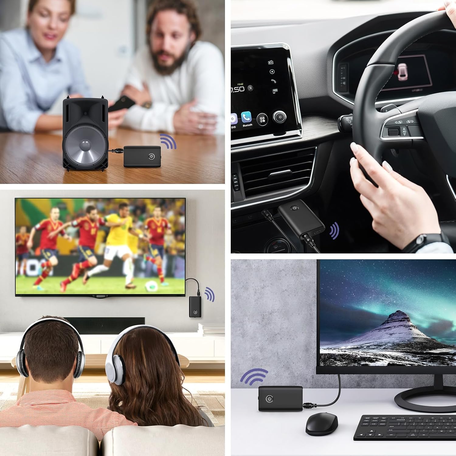 OQIMAX Bluetooth 5.3 Transmitter Receiver - 2-in-1 Wireless Audio Adapter with Low Latency & Noise Reduction, Plug & Play for TV, PC, Headphones, Speakers & Stereo Systems - Perfect for Home Entertainment & Gaming
