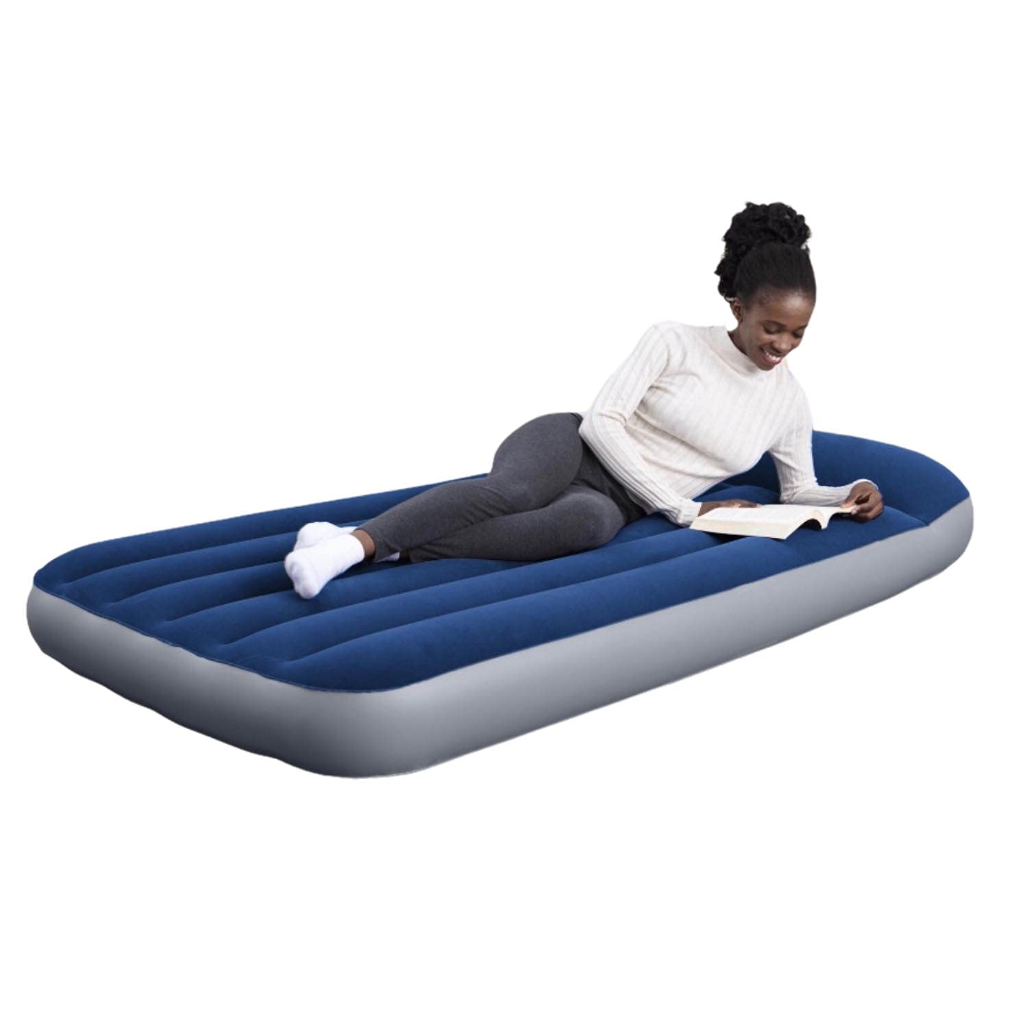 Inflatable Twin Air Mattress with Built-in Electric Pump & Pillow - Tri-Tech Internal Beam Support Holds 330lbs - Perfect for Camping, Guest Beds & Travel
