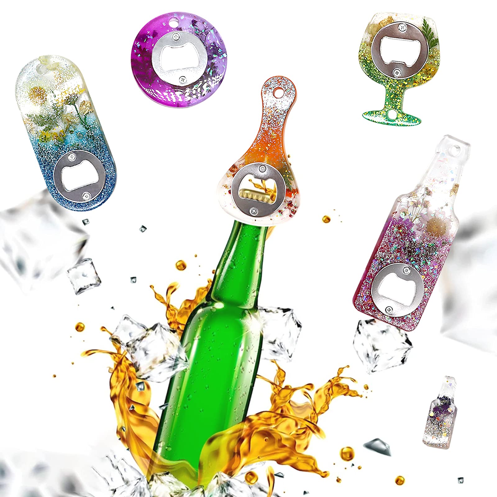 Premium Resin Bottle Opener Molds - DIY Epoxy Casting Silicone Molds for Beer Openers, Keychains & Wine Corkscrews - Complete Kit with Screwdriver & Patch - Perfect for Home Bars, DIY Jewelry Making & Unique Gifts