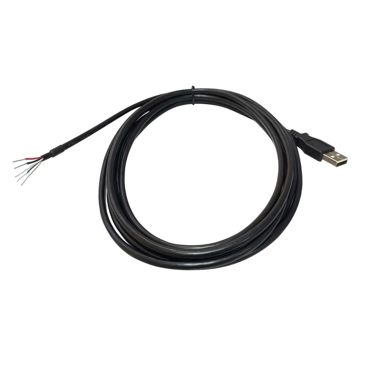 USB 2.0 Type A Male to Bare Wire Cable - 4 Conductors + Drain Wire (1 Pack) - Perfect for DIY Electronics, Arduino Projects & Custom USB Connections