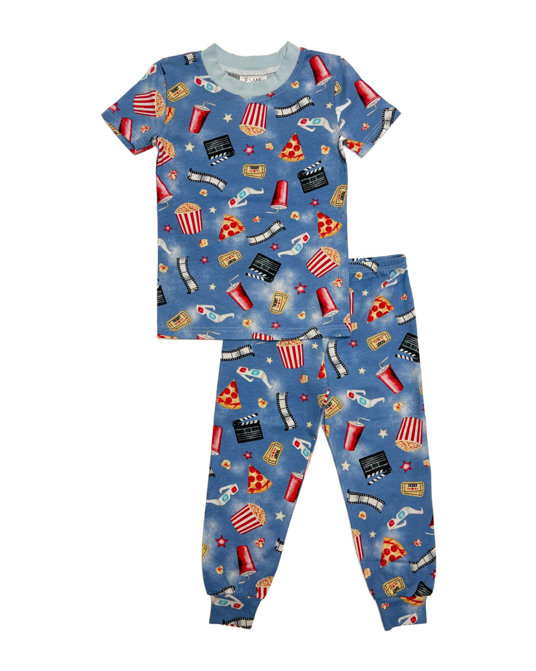 Movie Night Short Sleeve Set - Comfortable Cotton Pajamas for Women - Perfect for Cozy Evenings, Netflix Binges & Sleepovers
