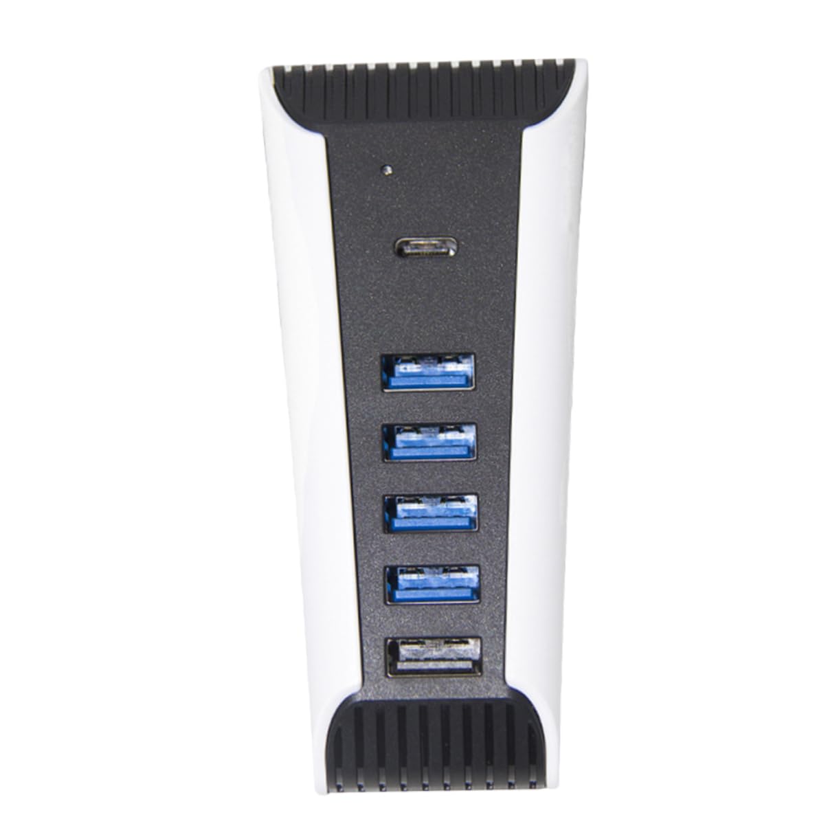 Hemobllo USB Extender Hub - 5-Port USB Splitter for Laptop & PC, USB C Adapter with Data Transfer & Power Delivery - White ABS Docking Station for Gaming Console, Monitor & Work Setup