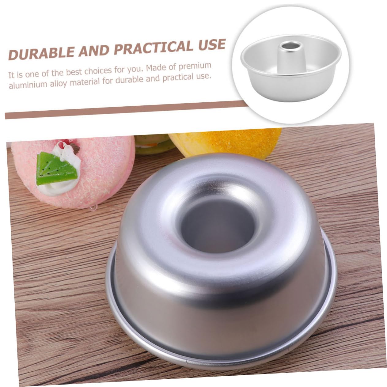 8 Inch Stainless Steel Donut Mold Pan - Reusable Baking Cups for DIY Cakes, Doughnuts & Desserts | Round Aluminum Alloy Cake Pan for Home Baking, Parties & Strawberry Treats