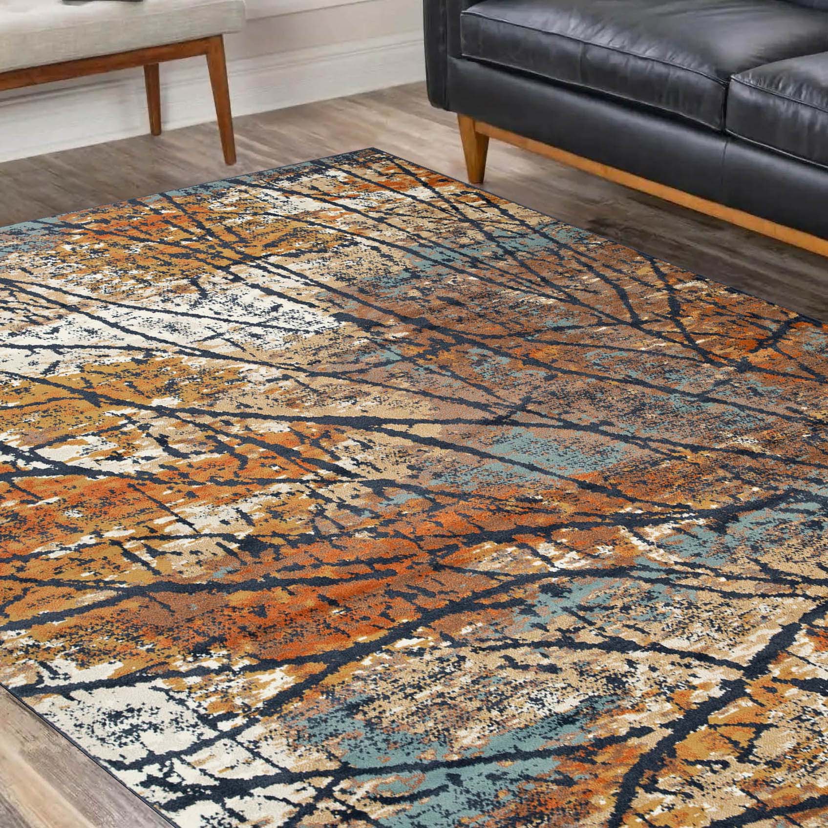 Fifi Modern Branches Indoor Area Rug or Runner - Soft Bohemian Style Carpet for Living Room, Bedroom, Hallway - Perfect for Home Decor & Cozy Spaces