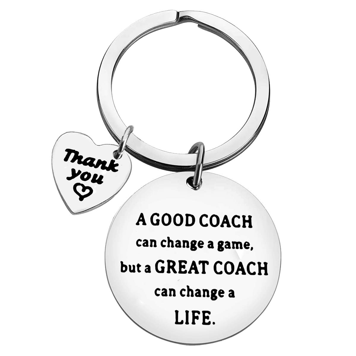 Stainless Steel Thank You Keychain - Retirement Gift for Football Coach, Teacher Appreciation Jewelry, Birthday Keyring | Perfect for Coaches, Educators, Retirement Parties & Special Occasions